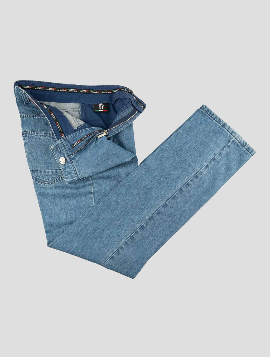 Stefano Ricci Light Blue Cashmere-Blend Jeans - View 2