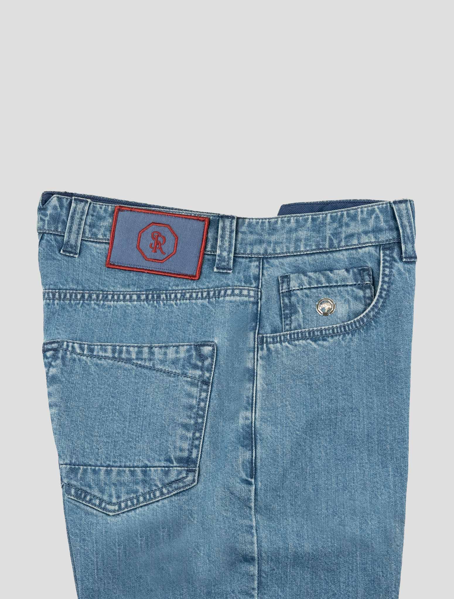 Stefano Ricci Light Blue Cashmere-Blend Jeans - View 3