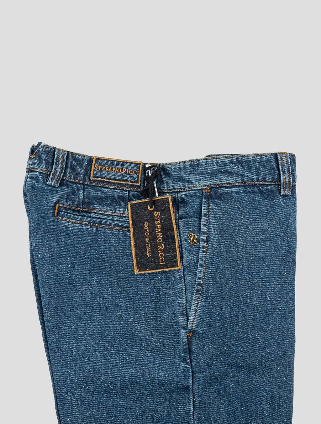 Stefano Ricci Blue Cotton Jeans (T01SFCHBTJ) - View 3