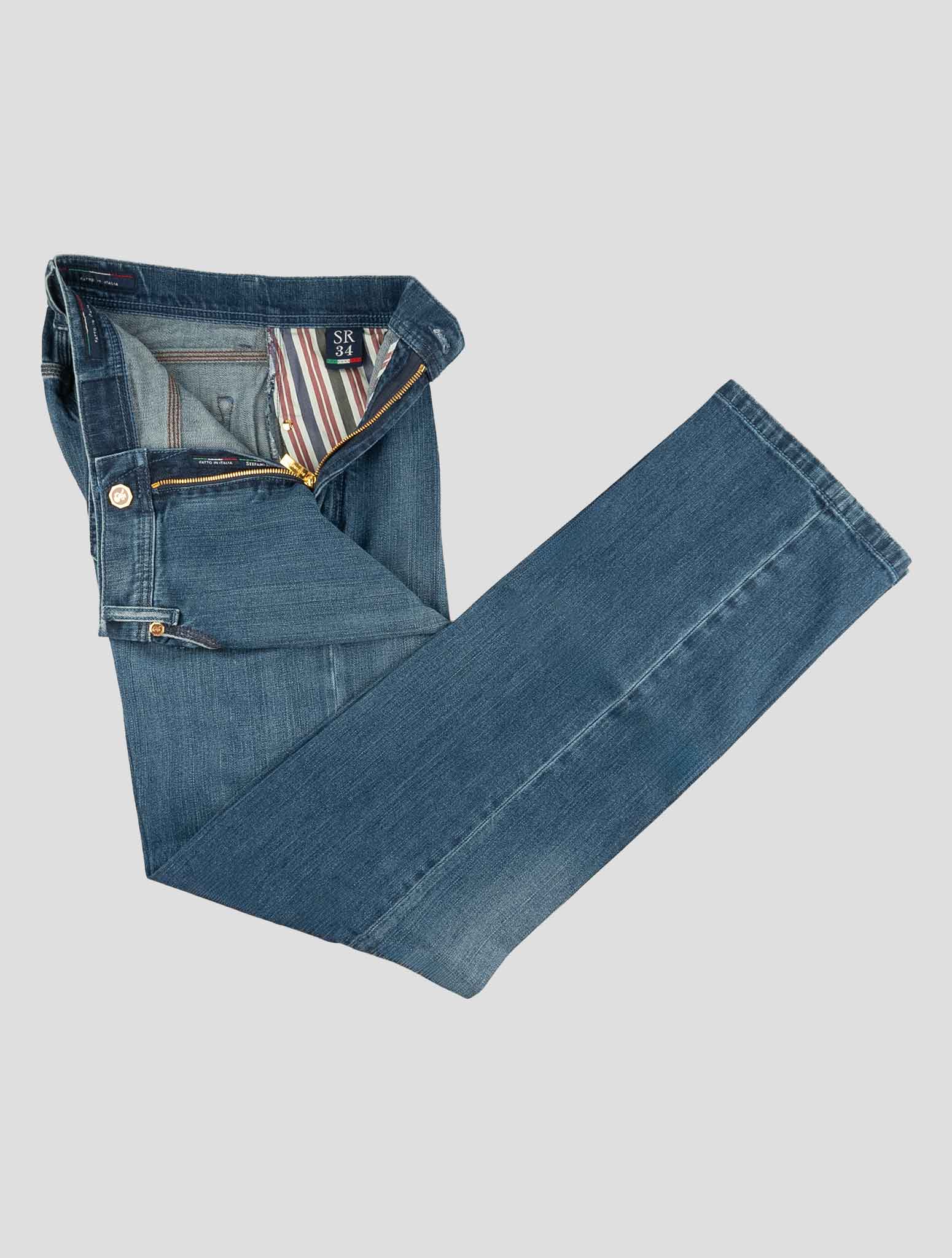 Stefano Ricci Blue Stretch Cotton Jeans (T01901KUBA) - View 2