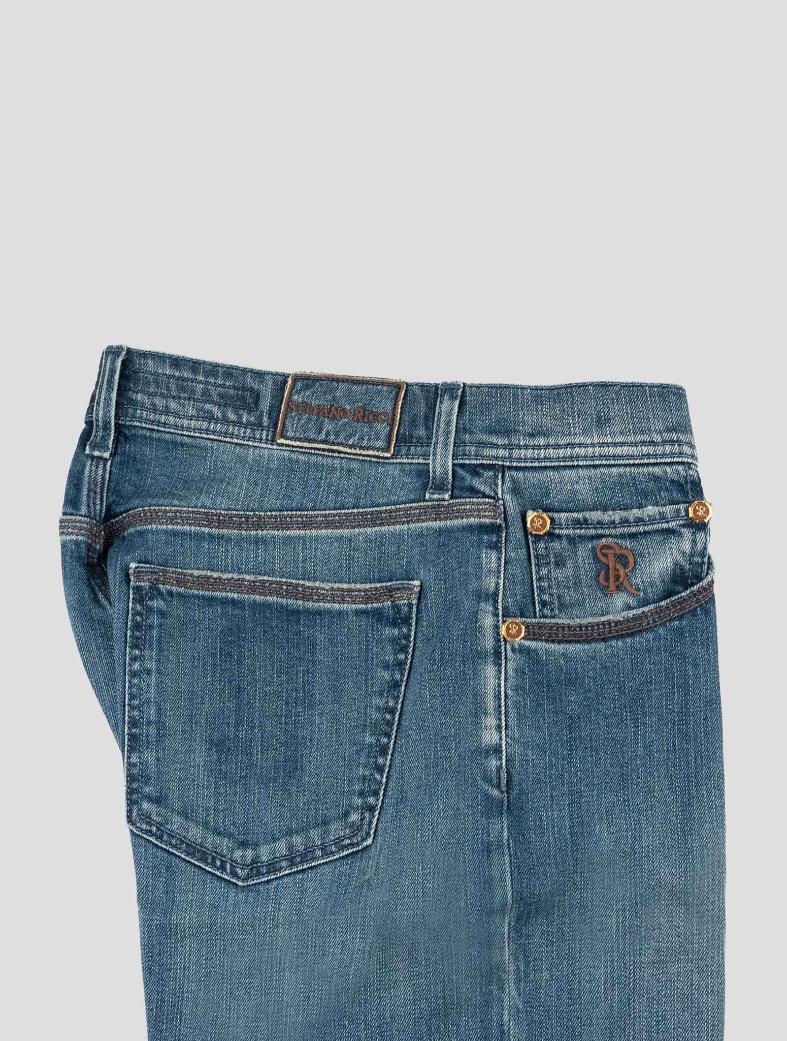 Stefano Ricci Blue Stretch Cotton Jeans (T01901KUBA) - View 3