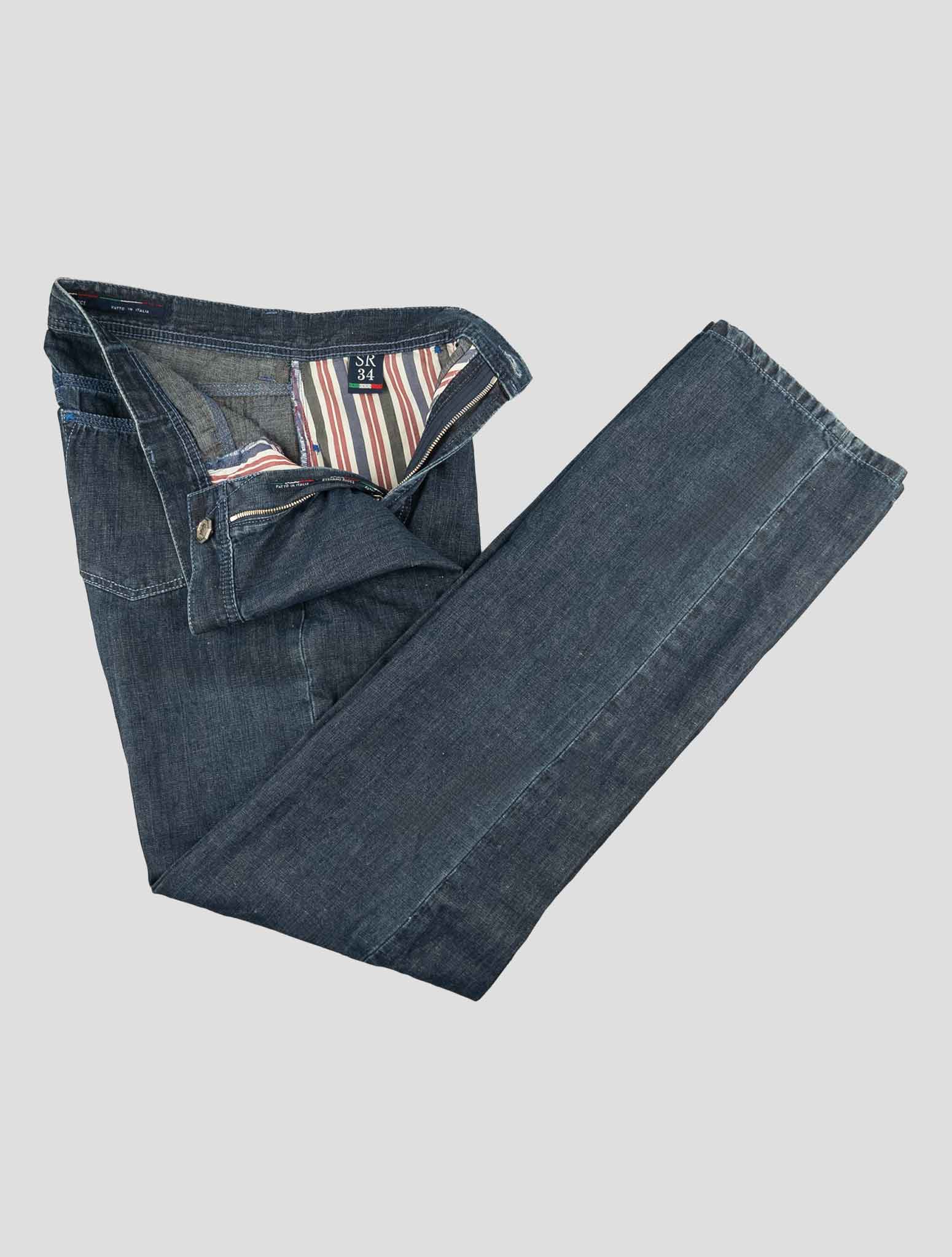Stefano Ricci Blue Cotton-Linen Jeans (T01901LBD5013) - View 2