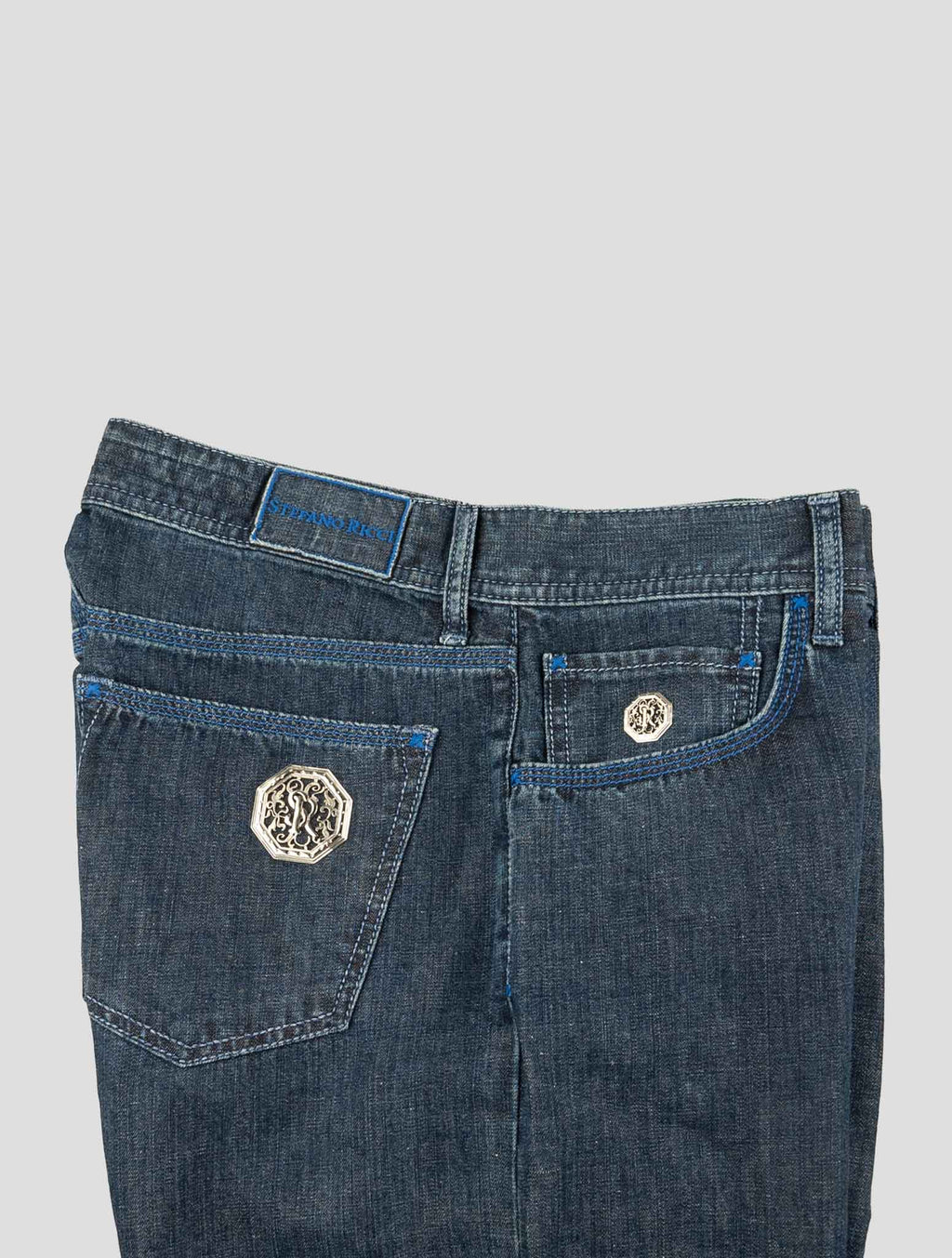 Stefano Ricci Blue Cotton-Linen Jeans (T01901LBD5013) - View 3