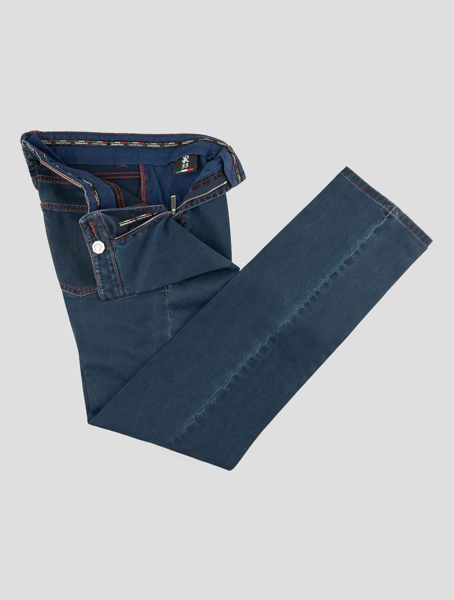 Stefano Ricci Blue Cotton Leather Insert Jeans (MFT73S2060) - View 2