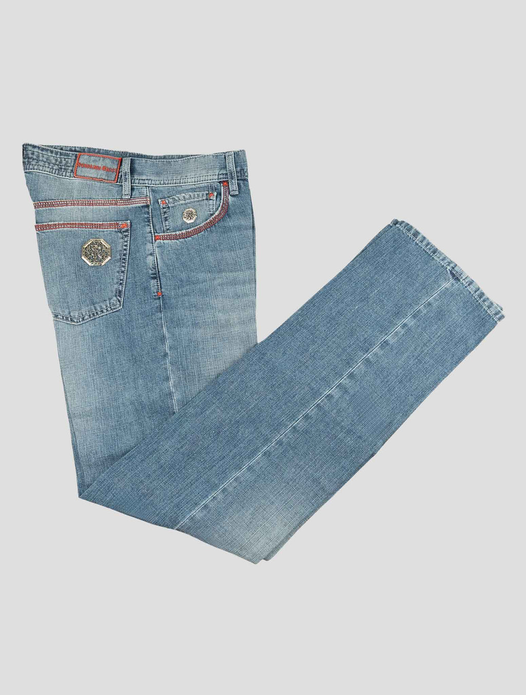 Stefano Ricci Light Blue Cotton-Linen Jeans (T01901LBD5024) - View 1