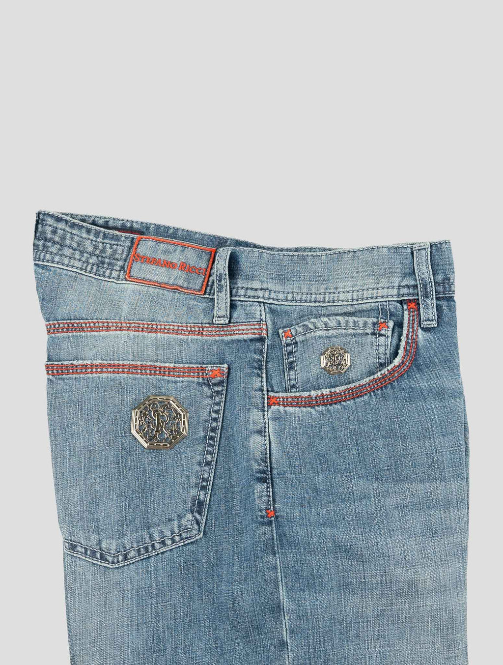 Stefano Ricci Light Blue Cotton-Linen Jeans (T01901LBD5024) - View 3