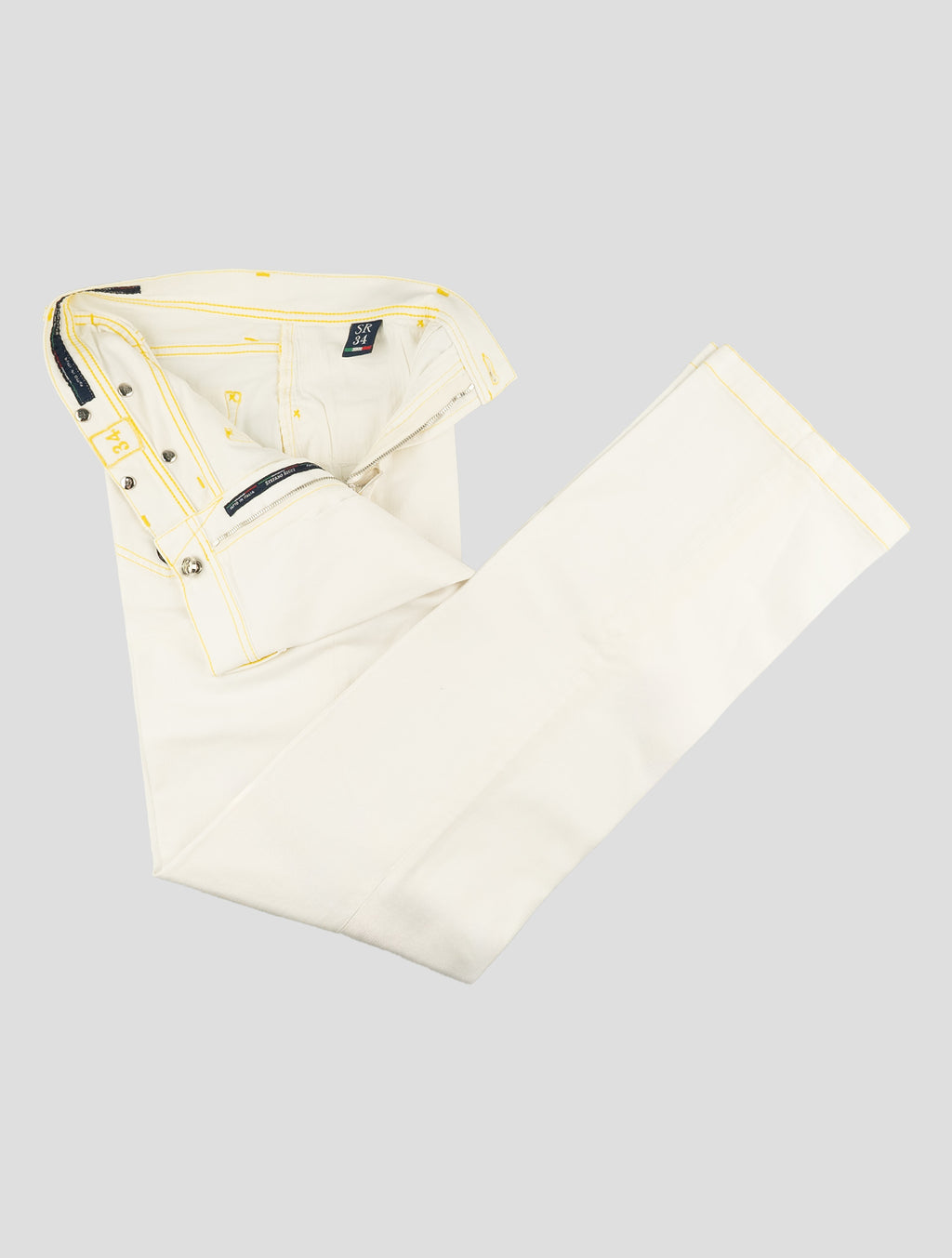 Stefano Ricci White Cotton Ray Skin Insert Jeans (T01901AG1343) - View 2