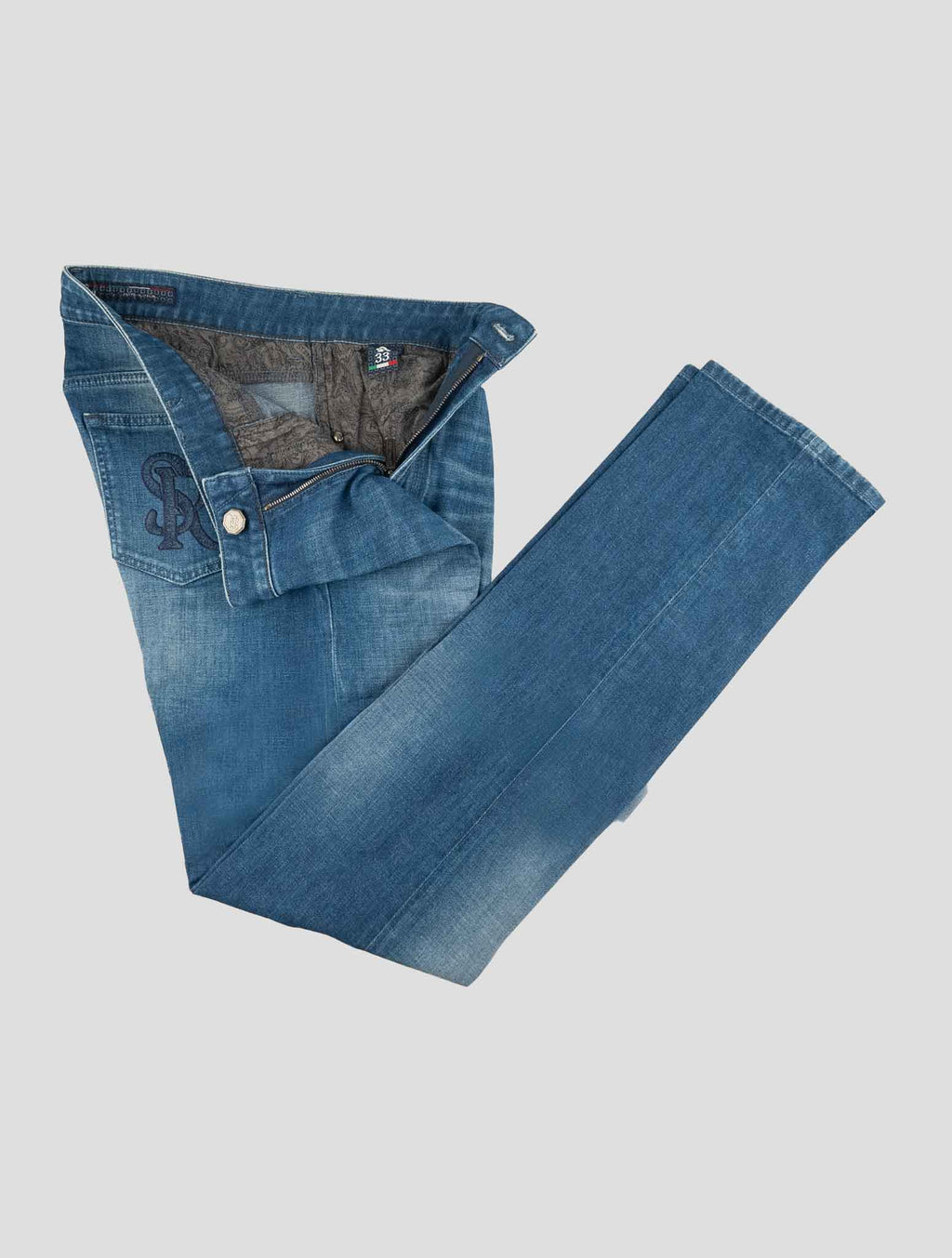 Stefano Ricci Blue Cotton Jeans (MST02B1110) - View 2