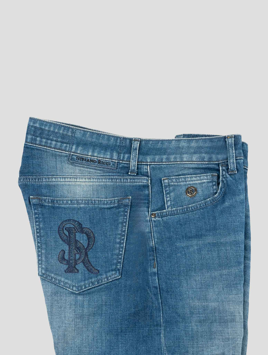 Stefano Ricci Blue Cotton Jeans (MST02B1110) - View 3