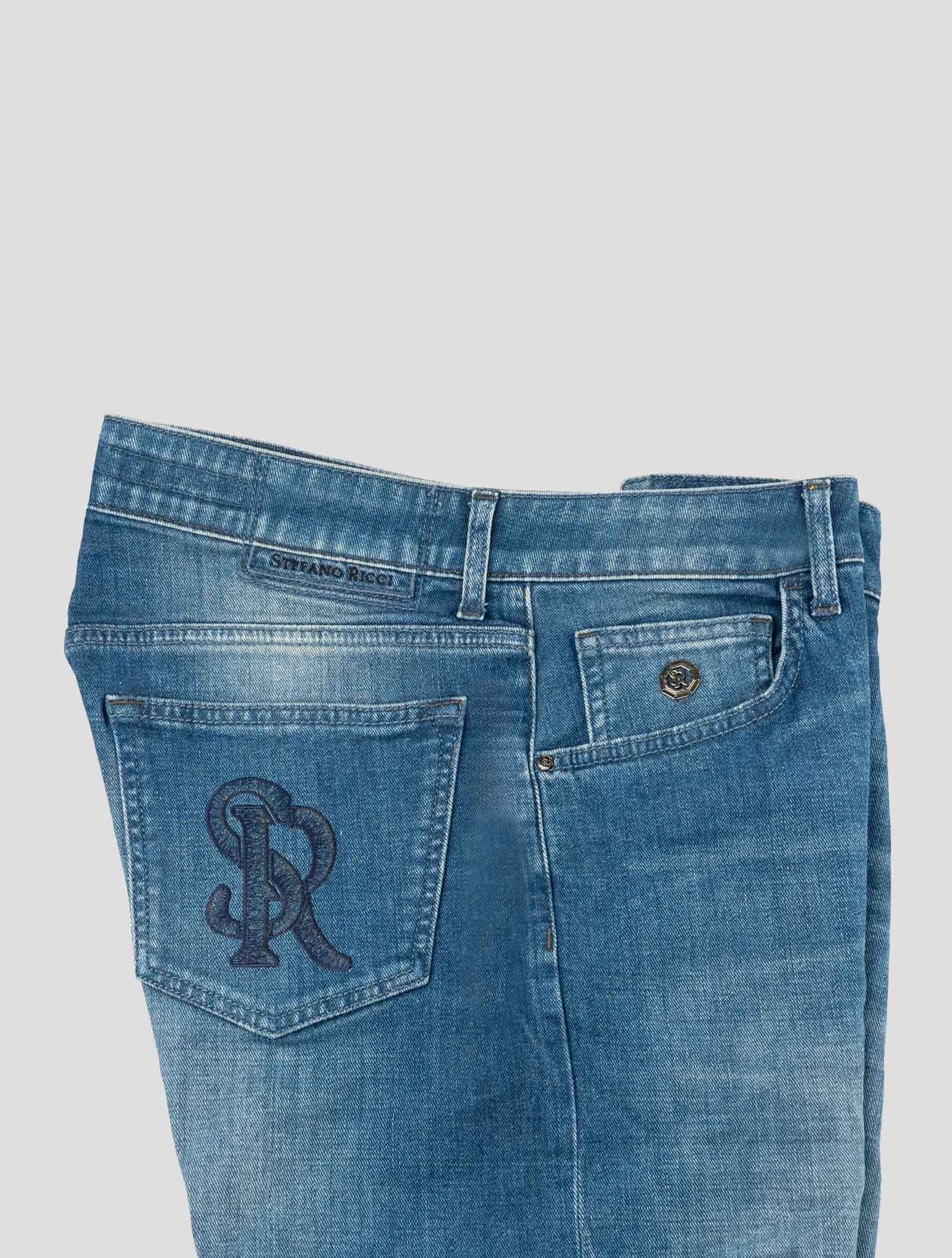 Stefano Ricci Blue Cotton Jeans (MST02B1110) - View 3