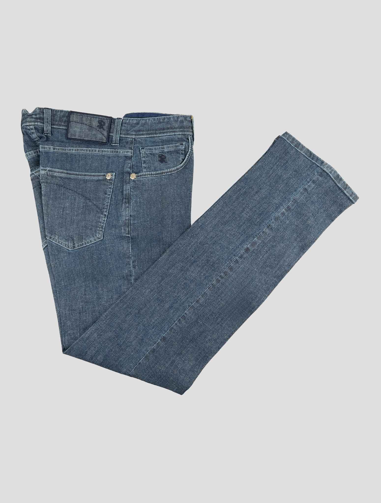 Stefano Ricci Blue Cotton-Linen Jeans (MFT71S3030) - View 1