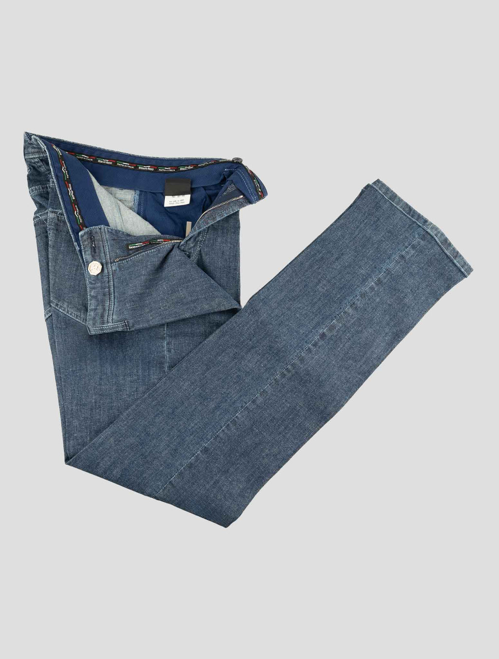Stefano Ricci Blue Cotton-Linen Jeans (MFT71S3030) - View 2