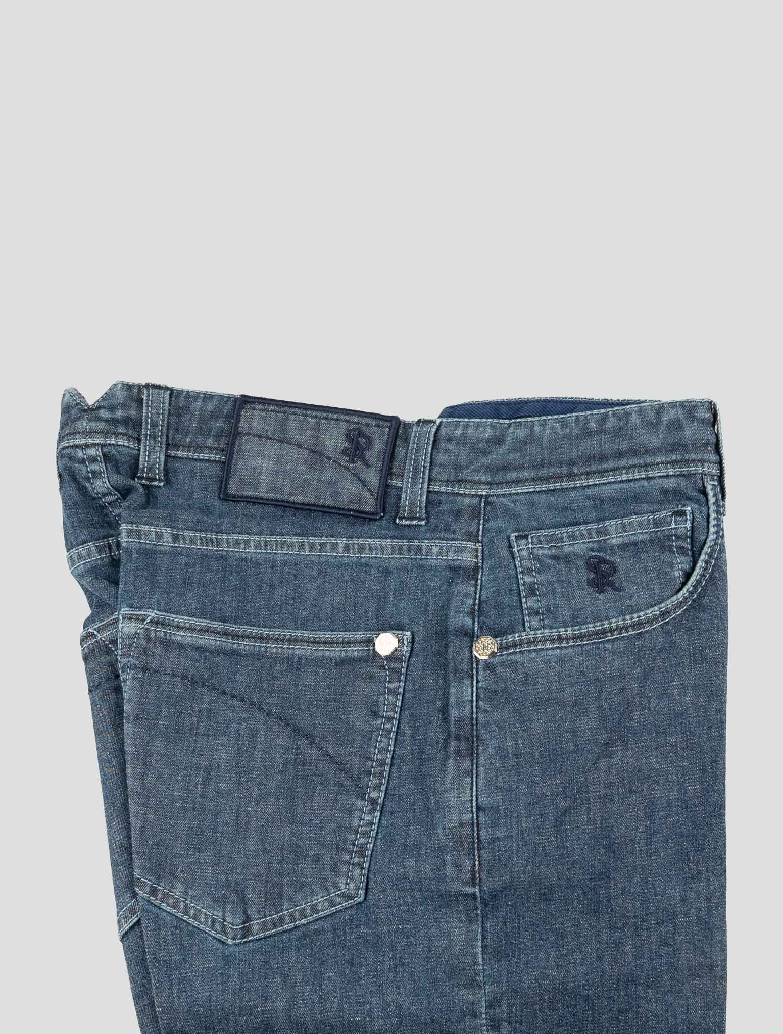 Stefano Ricci Blue Cotton-Linen Jeans (MFT71S3030) - View 3