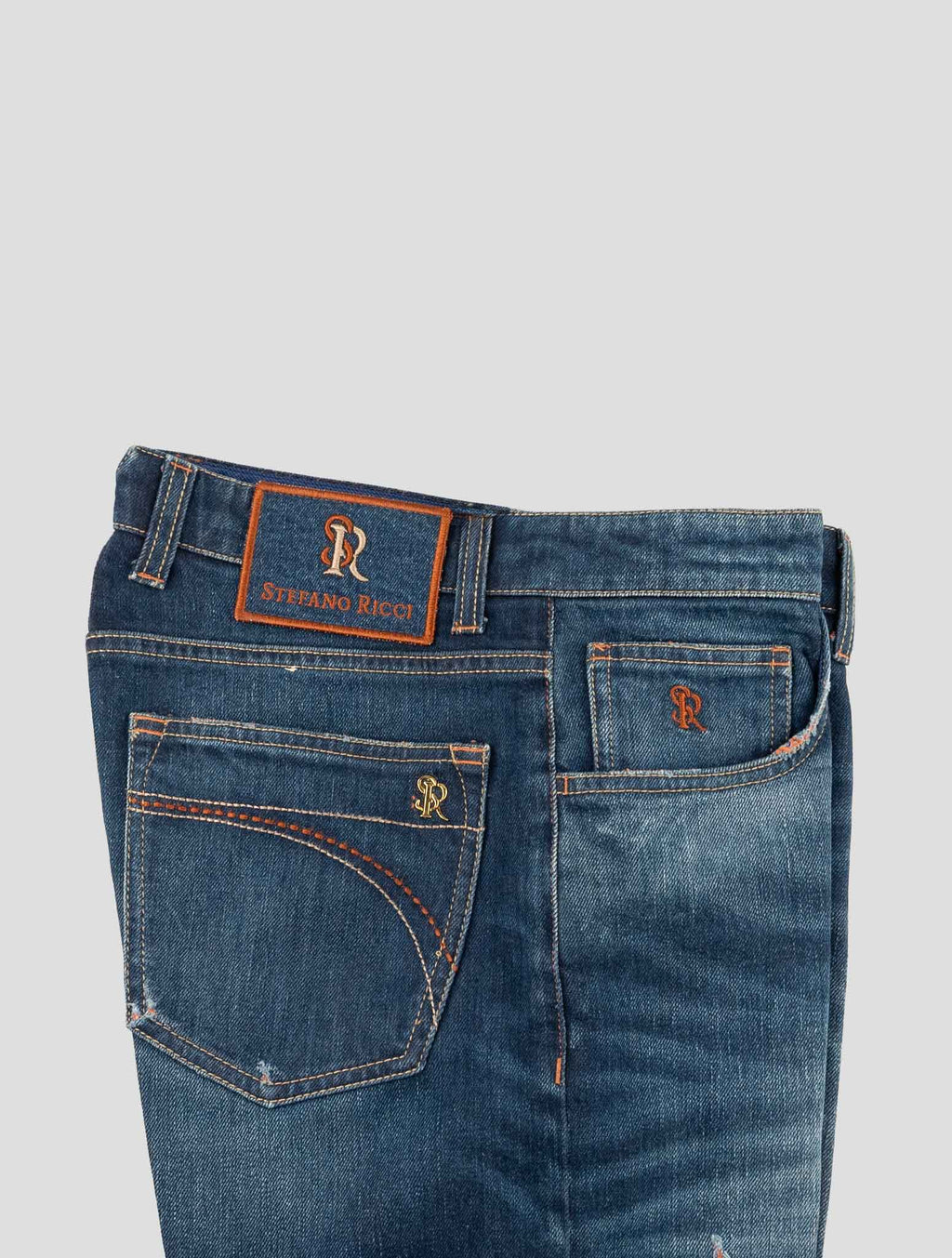 Stefano Ricci Blue Cotton Jeans (MFT83S2070) - View 3