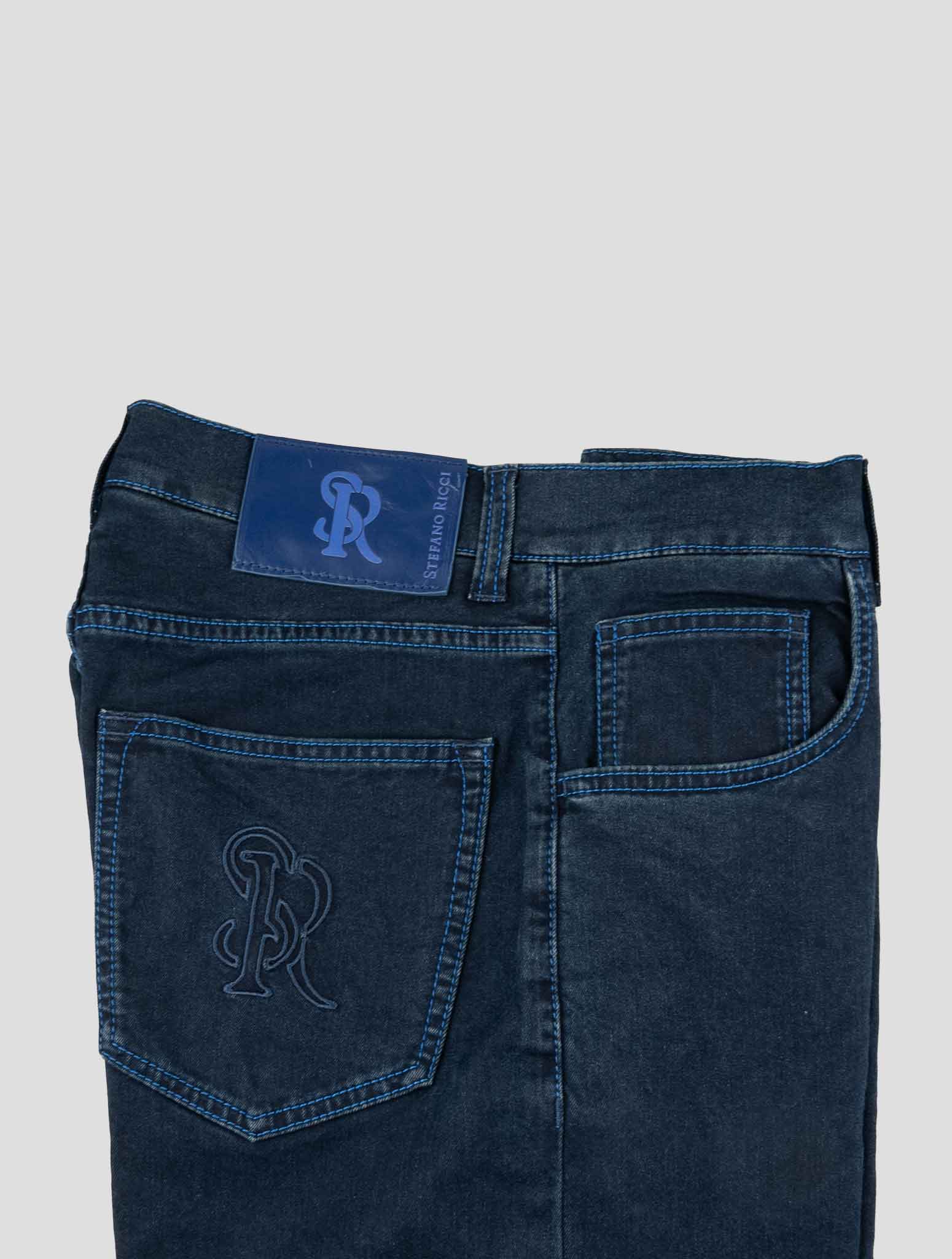 Stefano Ricci Blue Cotton Jeans (MFT01R1010) - View 3