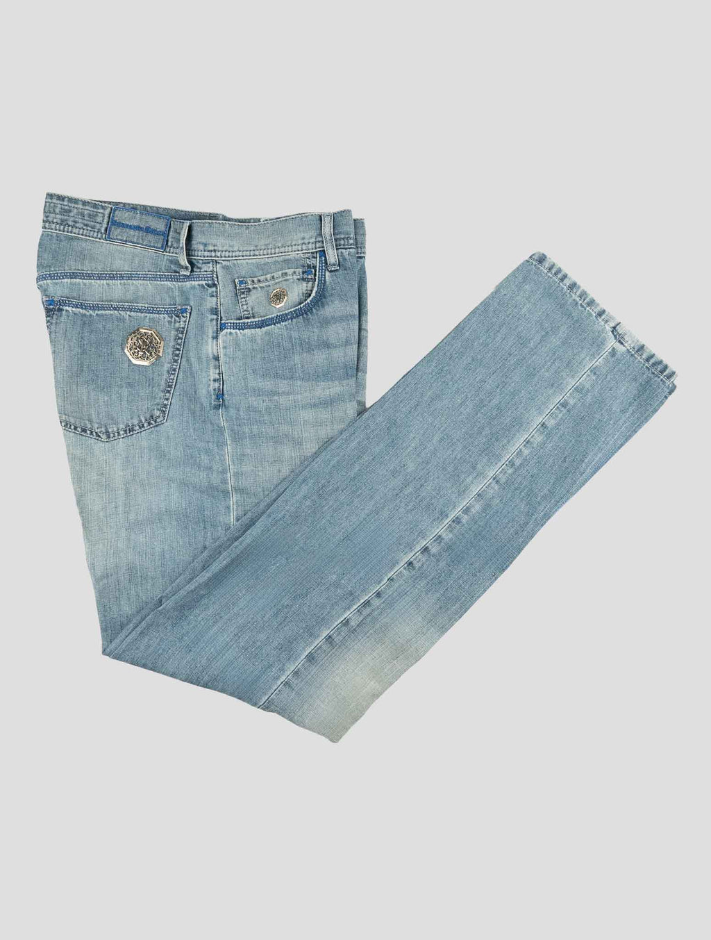 Stefano Ricci Light Blue Cotton-Linen Jeans (T01901LBD1178) - View 1
