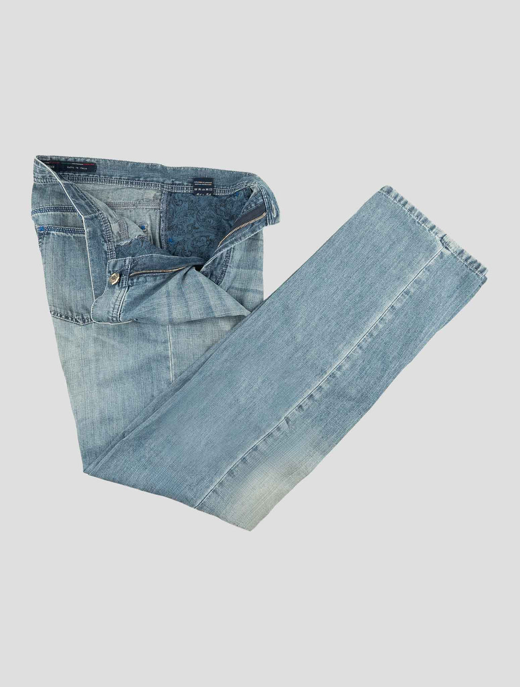 Stefano Ricci Light Blue Cotton-Linen Jeans (T01901LBD1178) - View 2
