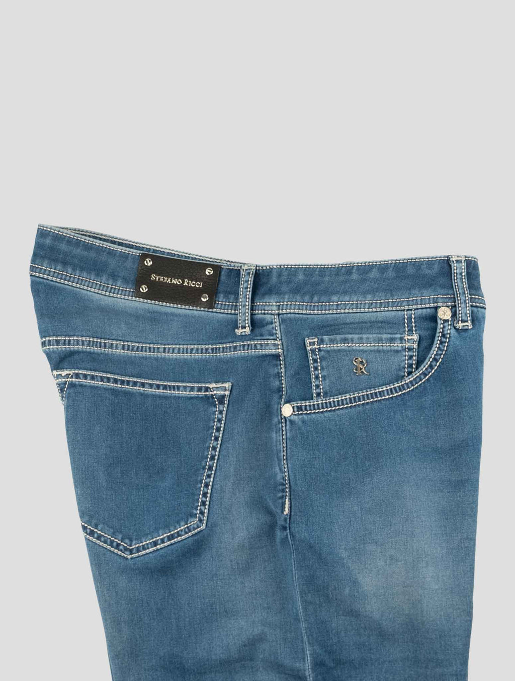 Stefano Ricci Blue Cotton Jeans (T1905GUMNE) - View 3