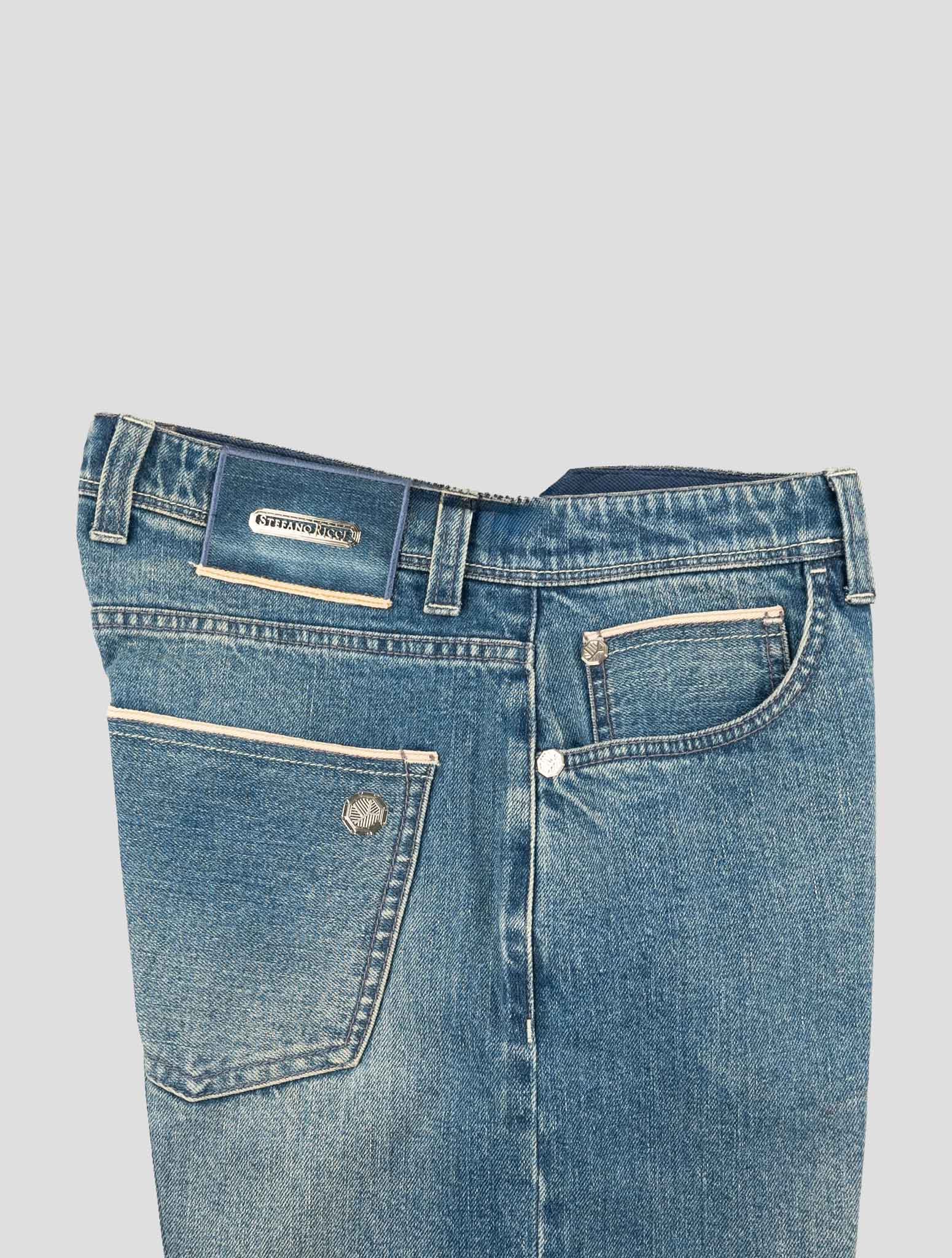 Stefano Ricci Blue Cotton Jeans (MFT738020) - View 3