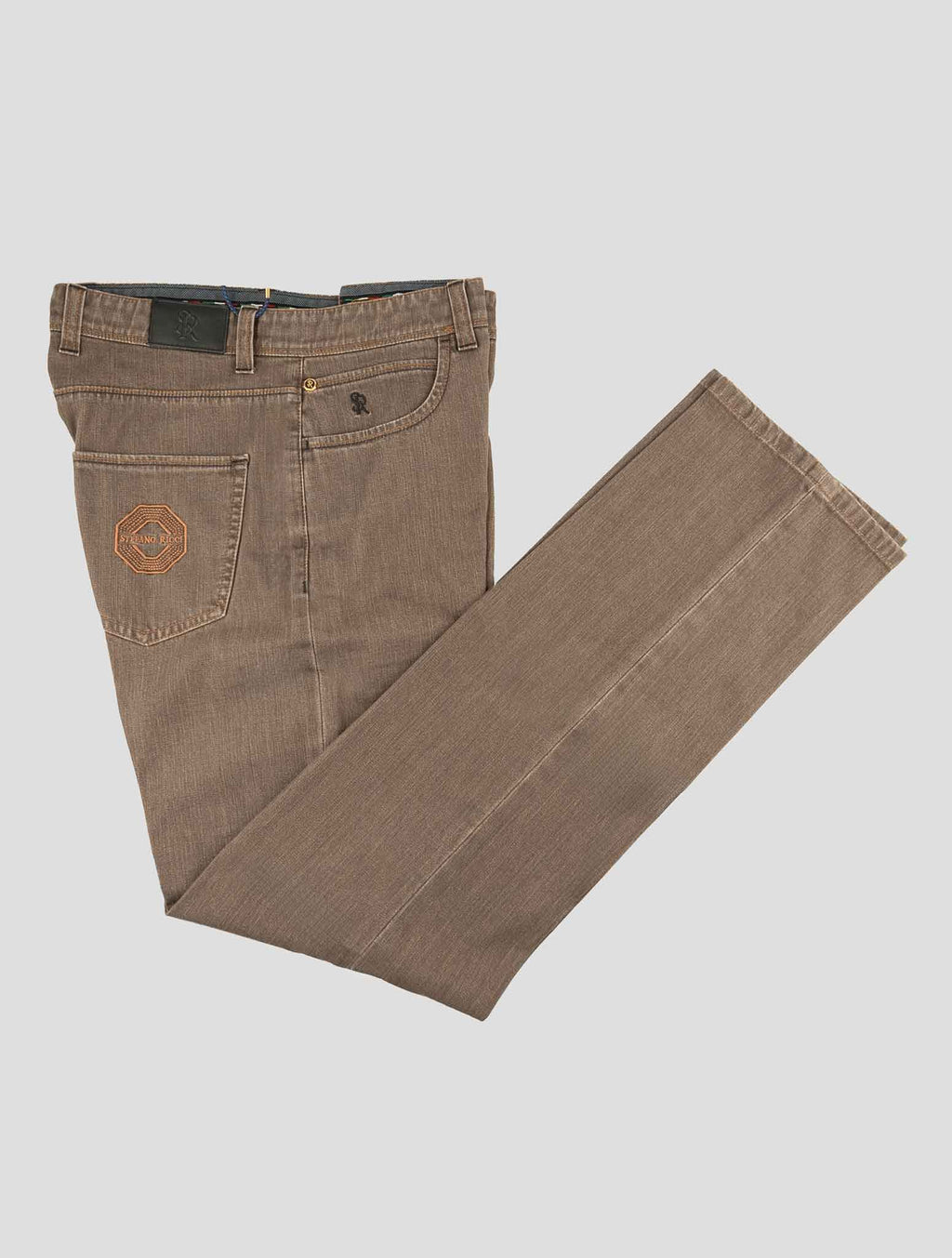 Stefano Ricci Brown Cotton Jeans - View 1