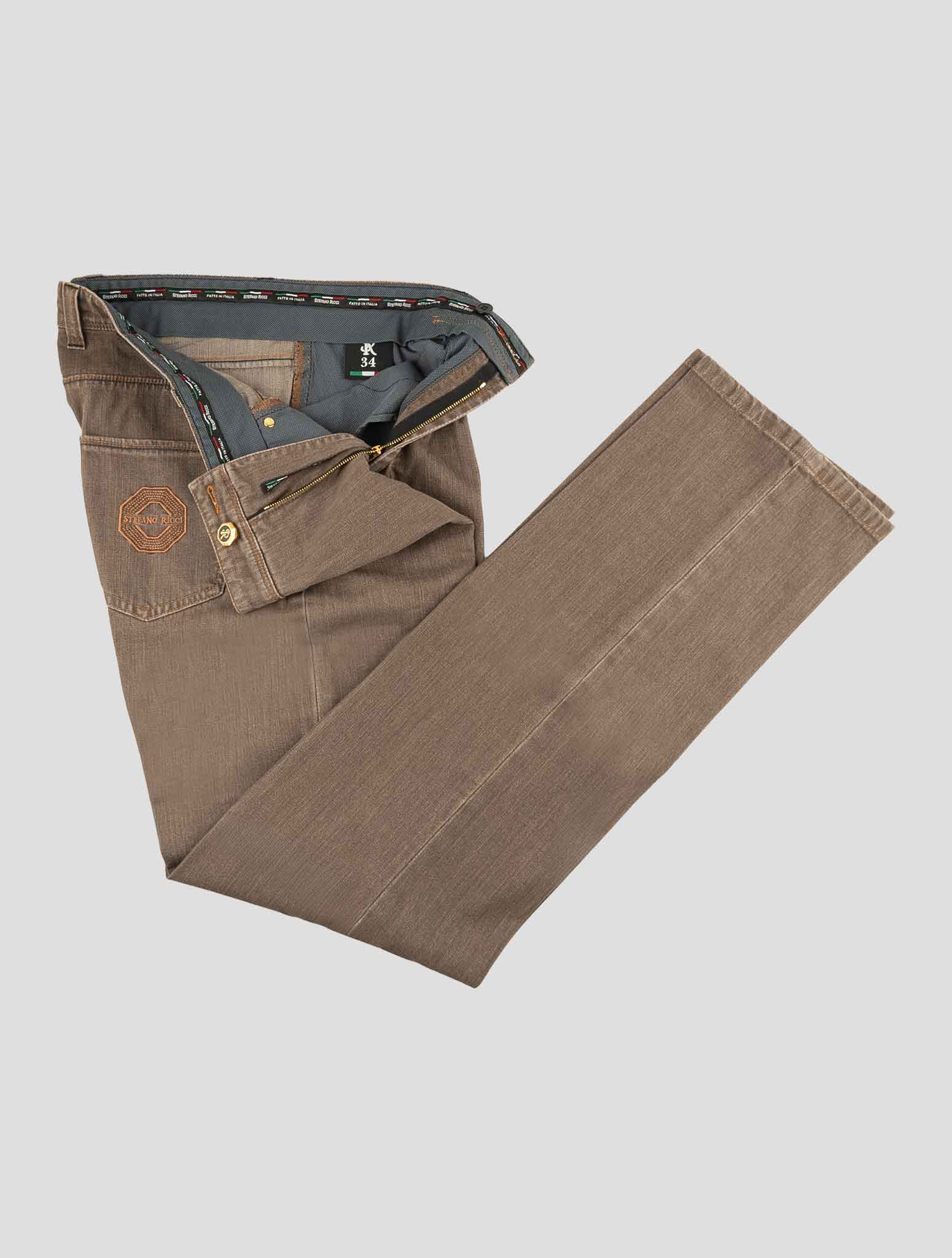Stefano Ricci Brown Cotton Jeans - View 2