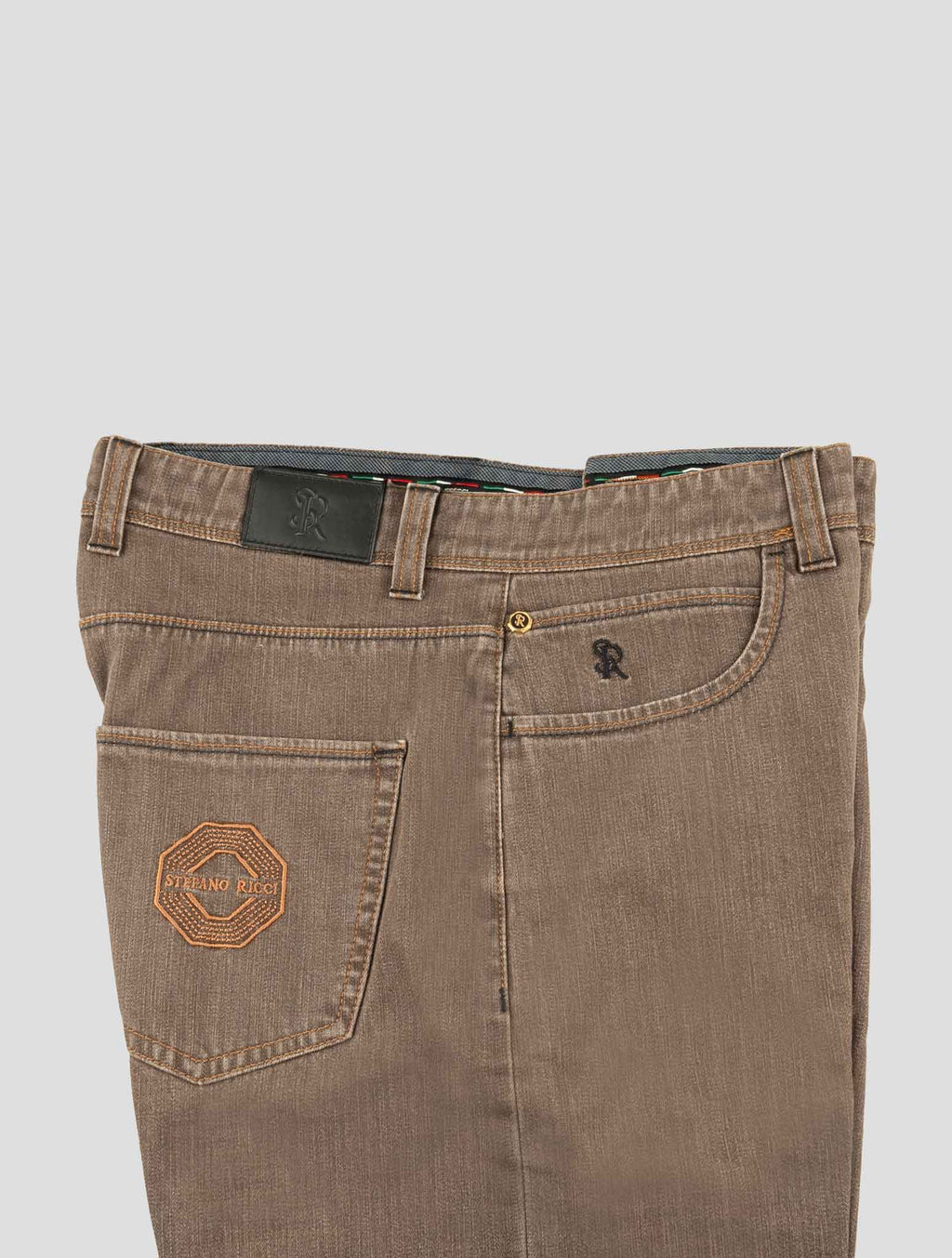 Stefano Ricci Brown Cotton Jeans - View 3