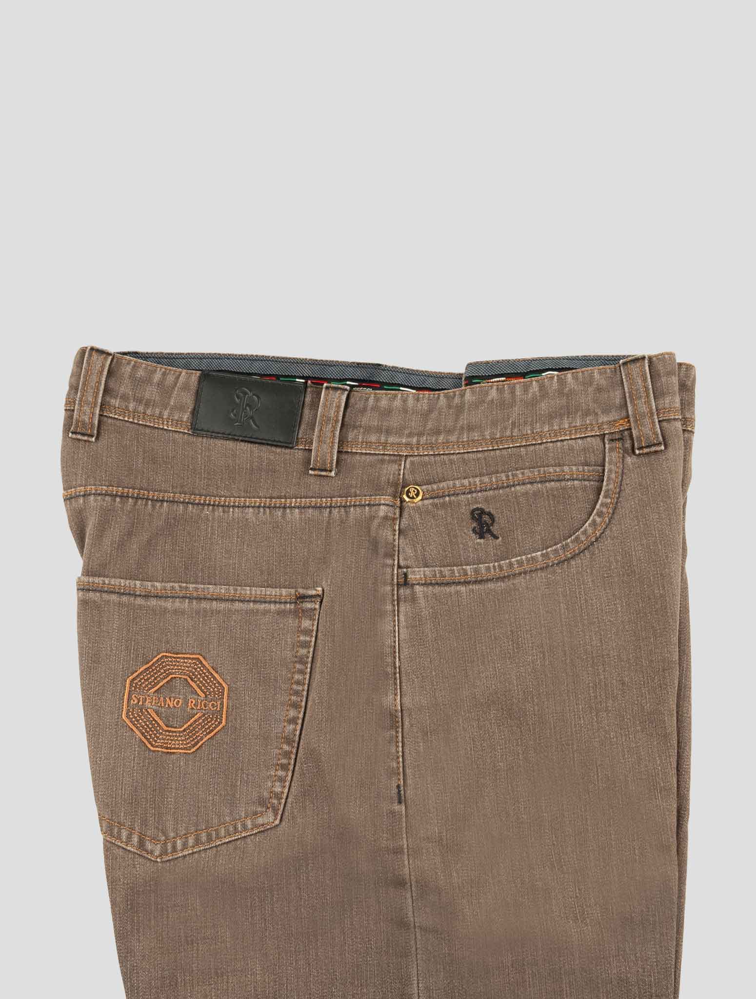 Stefano Ricci Brown Cotton Jeans - View 3
