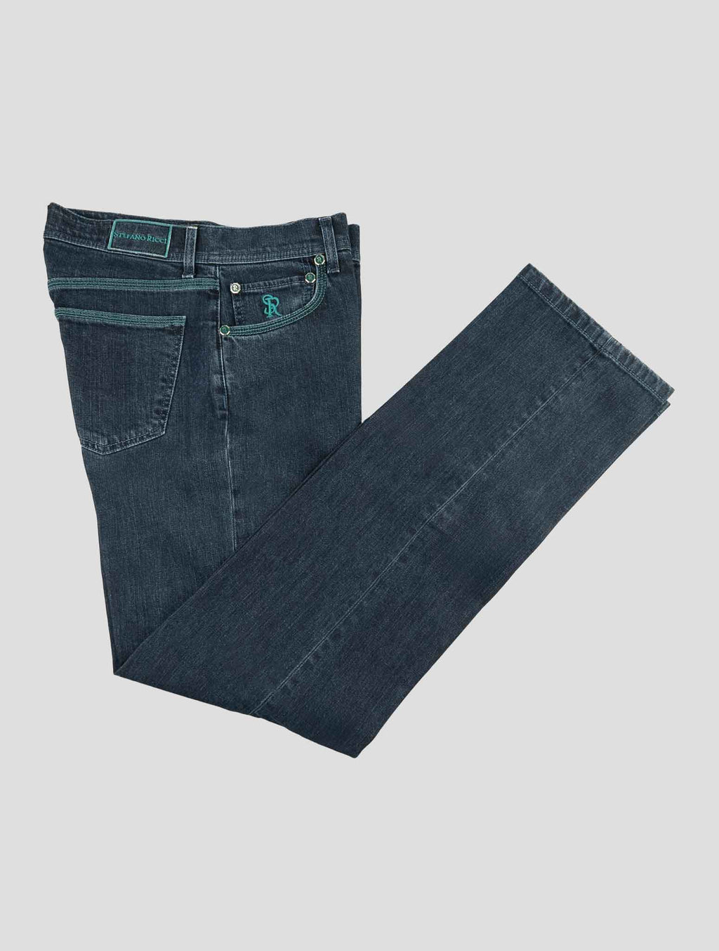 Stefano Ricci Blue Stretch Cotton Jeans (T01901KUBE) - View 1