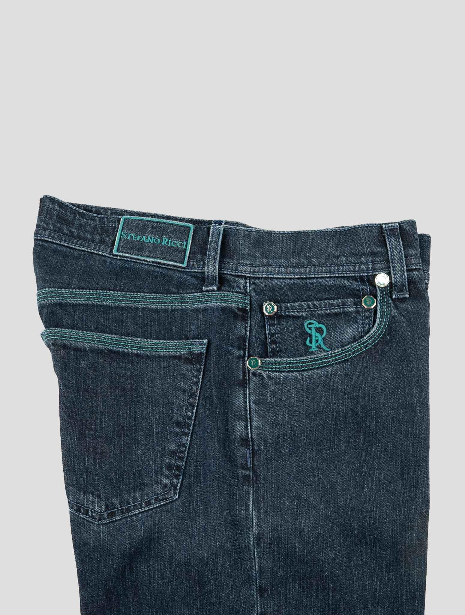 Stefano Ricci Blue Stretch Cotton Jeans (T01901KUBE) - View 3