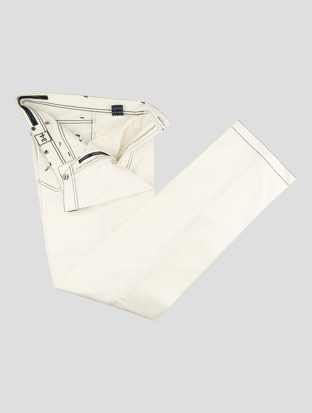 Stefano Ricci White Cotton Ray Skin Insert Jeans (T01901AG001) - View 2