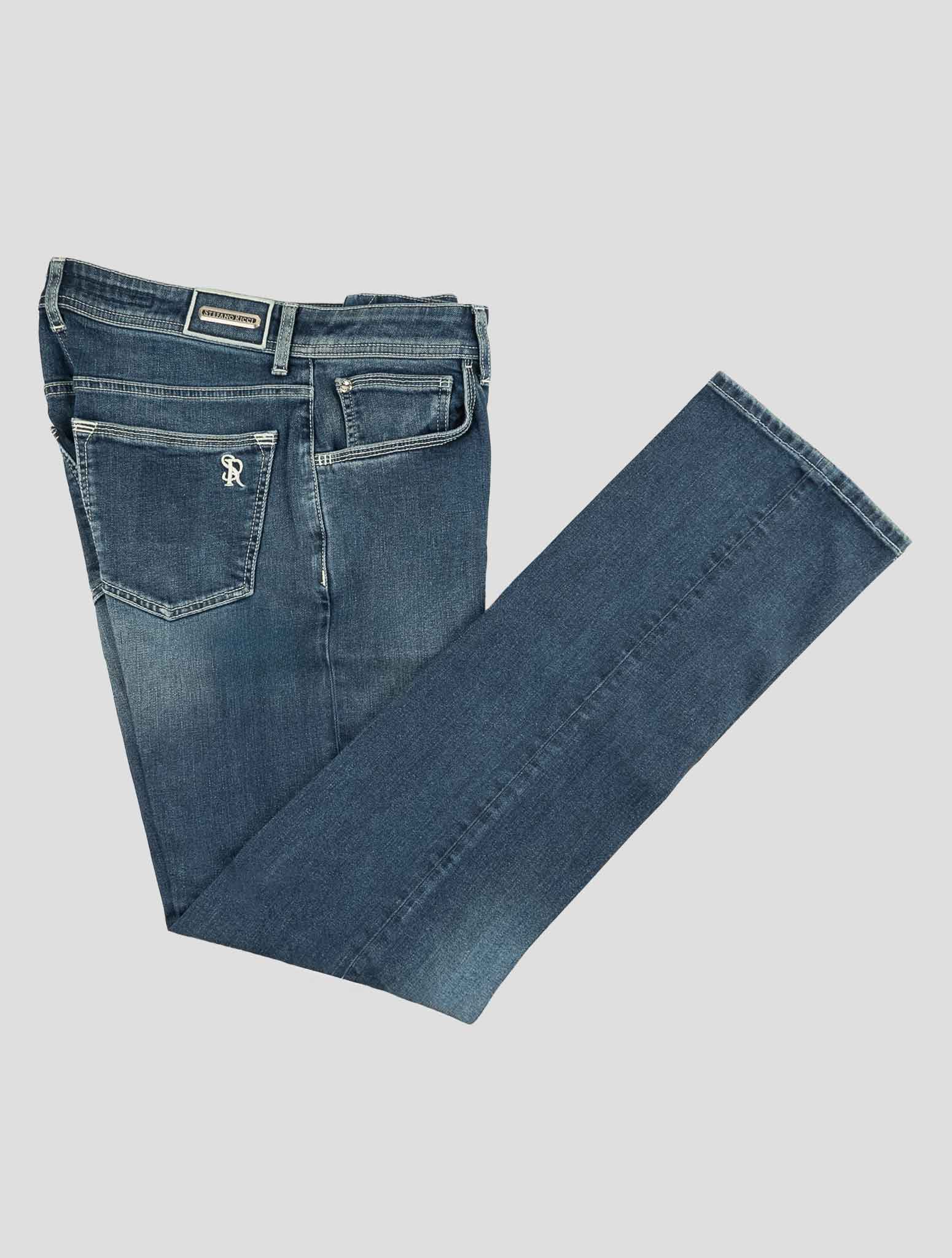 Stefano Ricci Blue Cotton Jeans (MST81S2080) - View 1