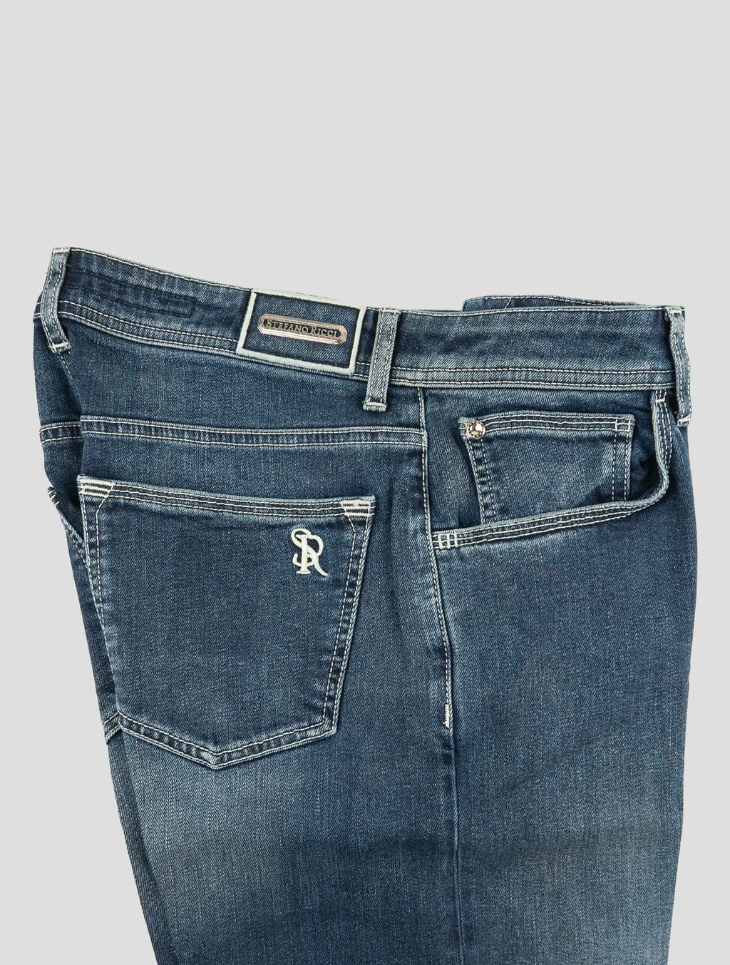Stefano Ricci Blue Cotton Jeans (MST81S2080) - View 3