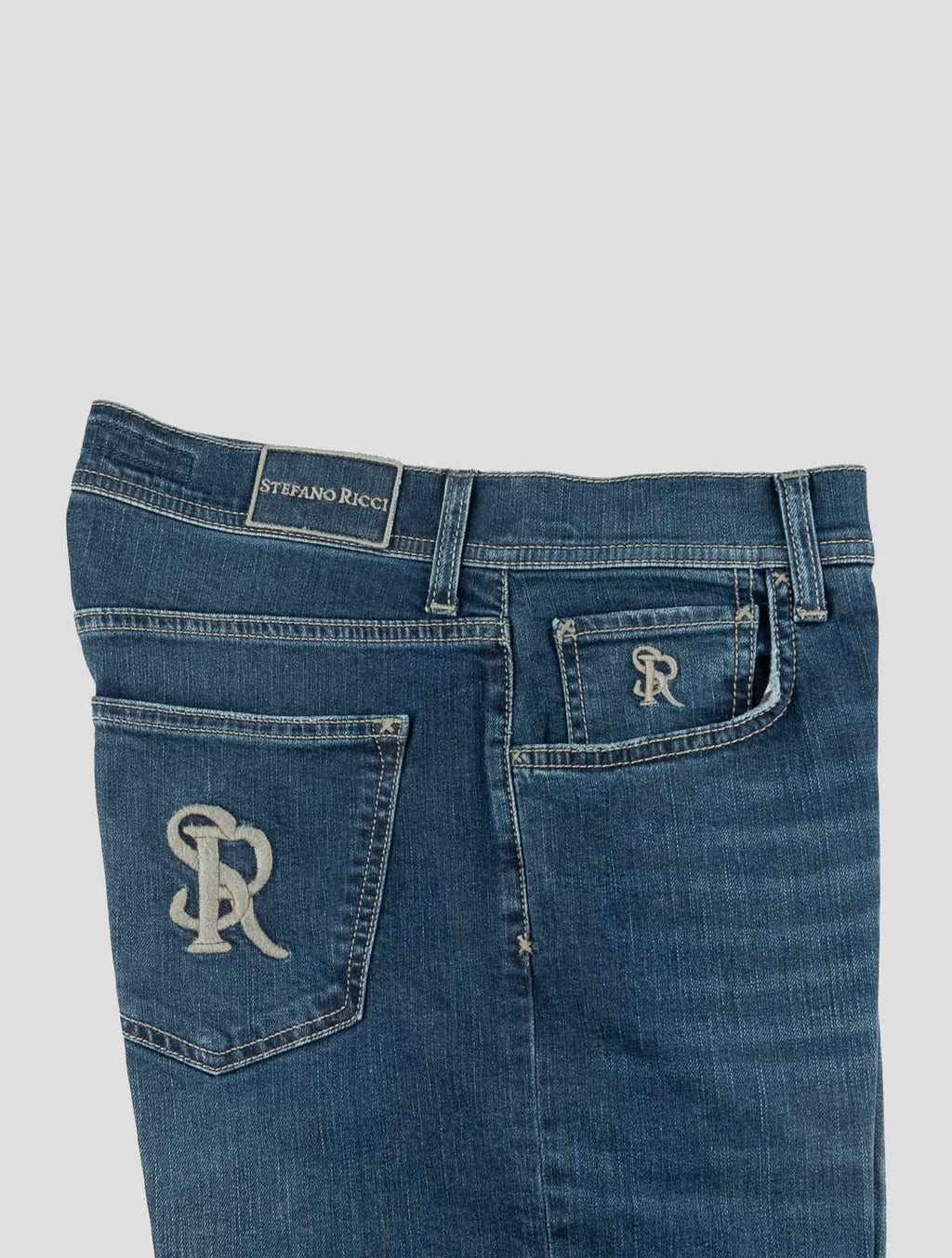 Stefano Ricci Blue Cotton Jeans (T01901PE1373) - View 3