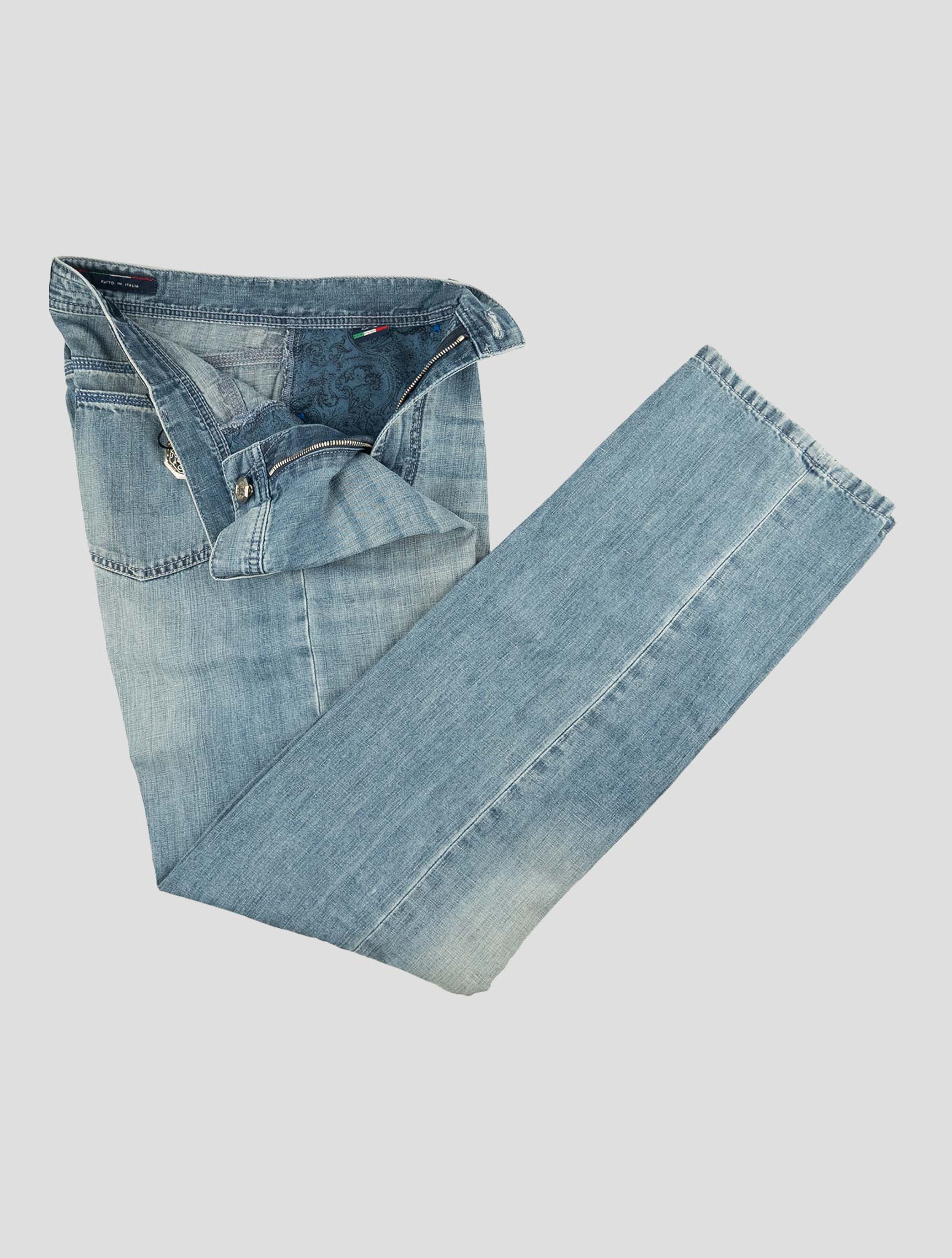 Stefano Ricci Light Blue Cotton-Linen Jeans (T01901LBD11785024) - View 2