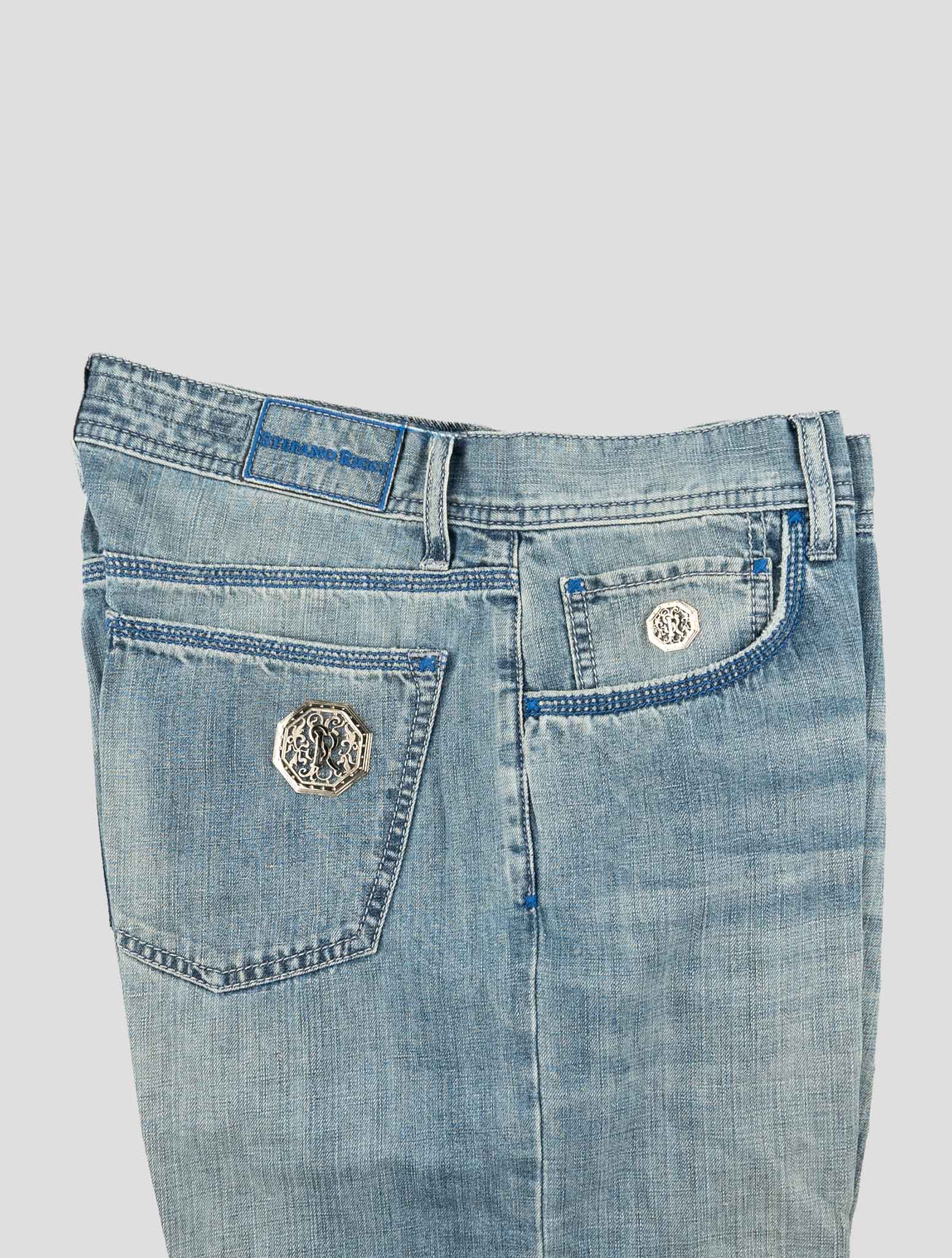 Stefano Ricci Light Blue Cotton-Linen Jeans (T01901LBD11785024) - View 3