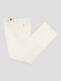 Stefano Ricci White Cotton Ostrich Insert Jeans - View 1