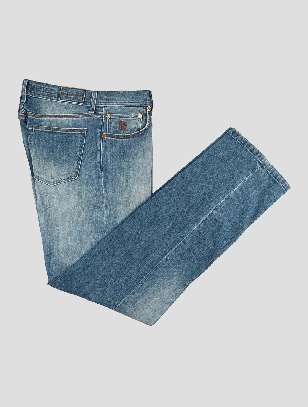 Stefano Ricci Blue Stretch Cotton Jeans (T01901KUBA1421) - View 1