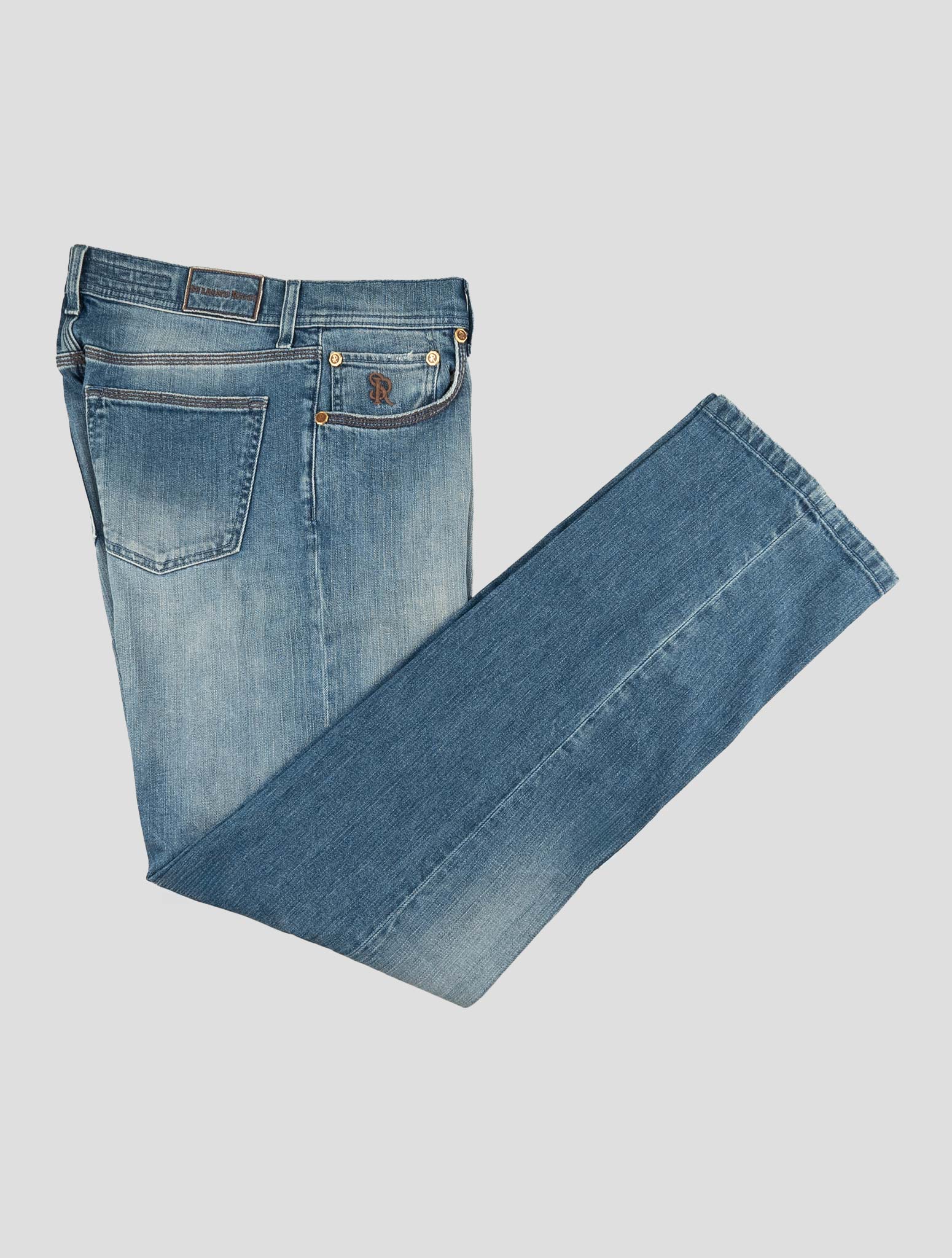 Stefano Ricci Blue Stretch Cotton Jeans (T01901KUBA1421) - View 1
