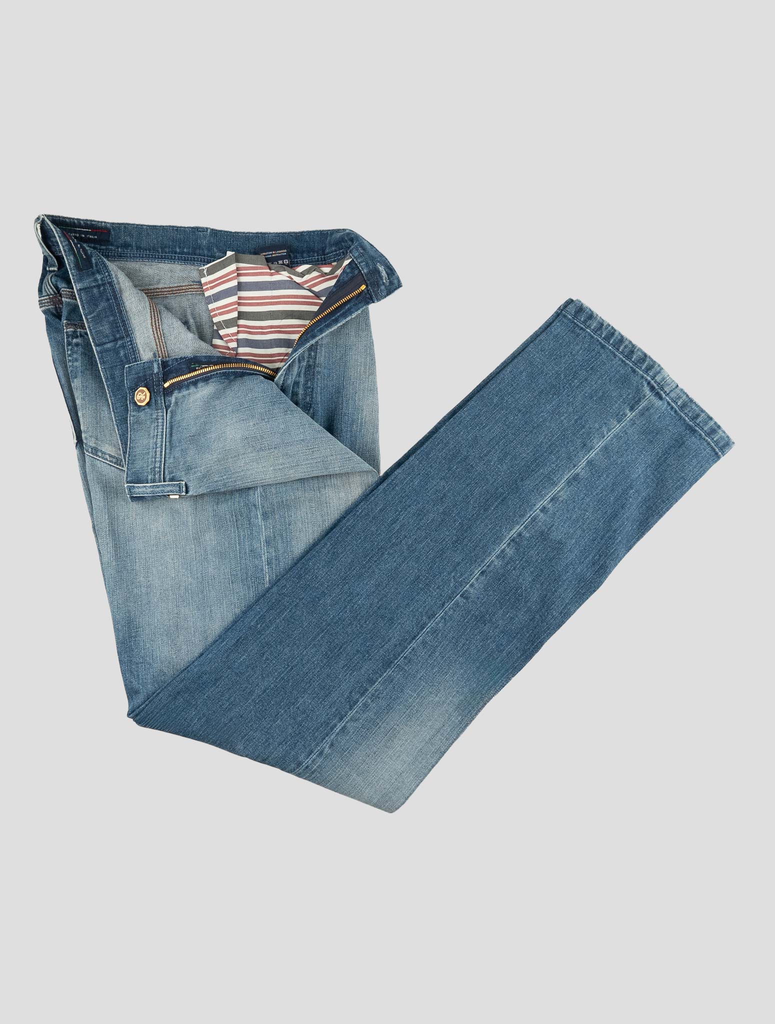 Stefano Ricci Blue Stretch Cotton Jeans (T01901KUBA1421) - View 2