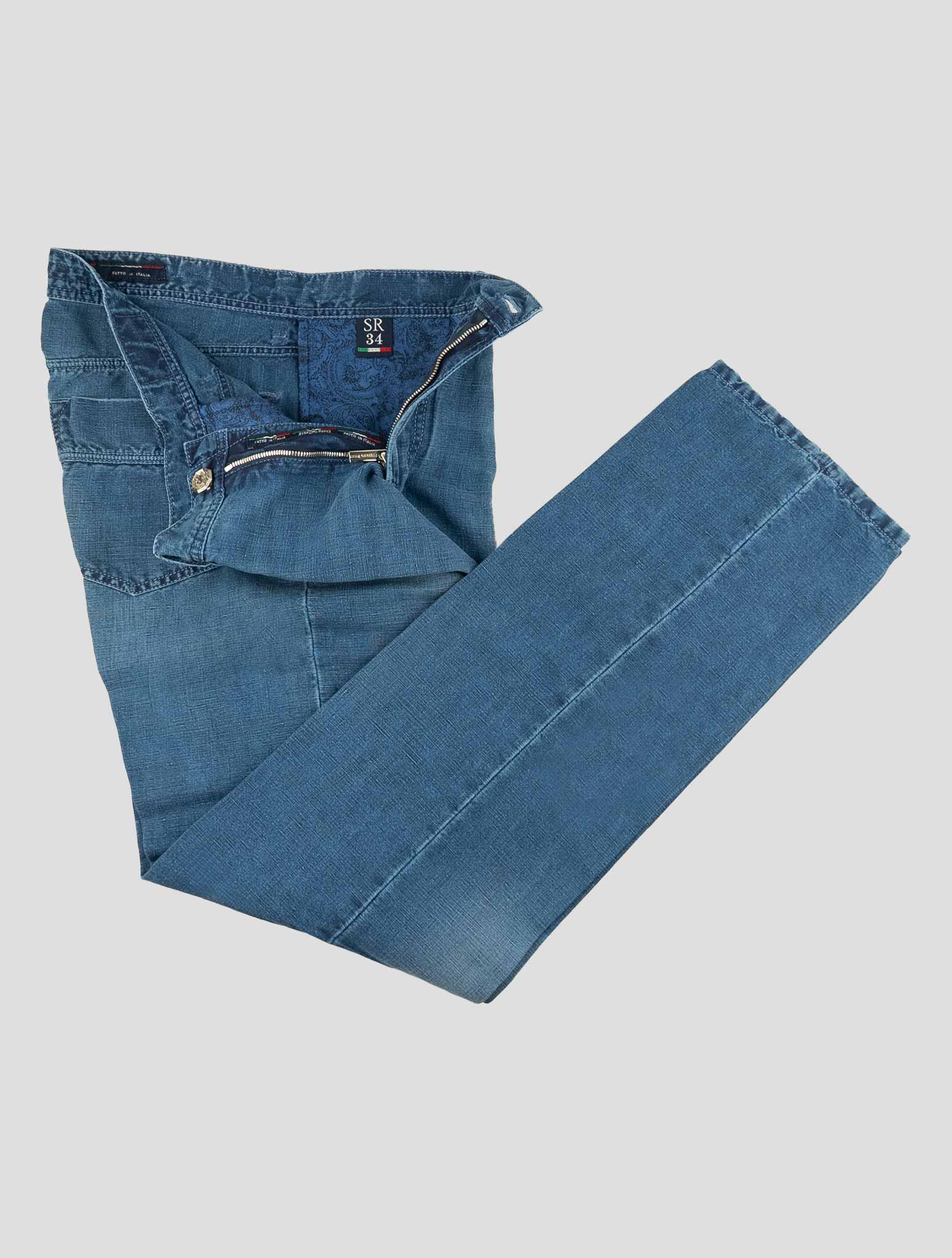 Stefano Ricci Blue Cotton-Linen Jeans (T1919ASTAT) - View 2