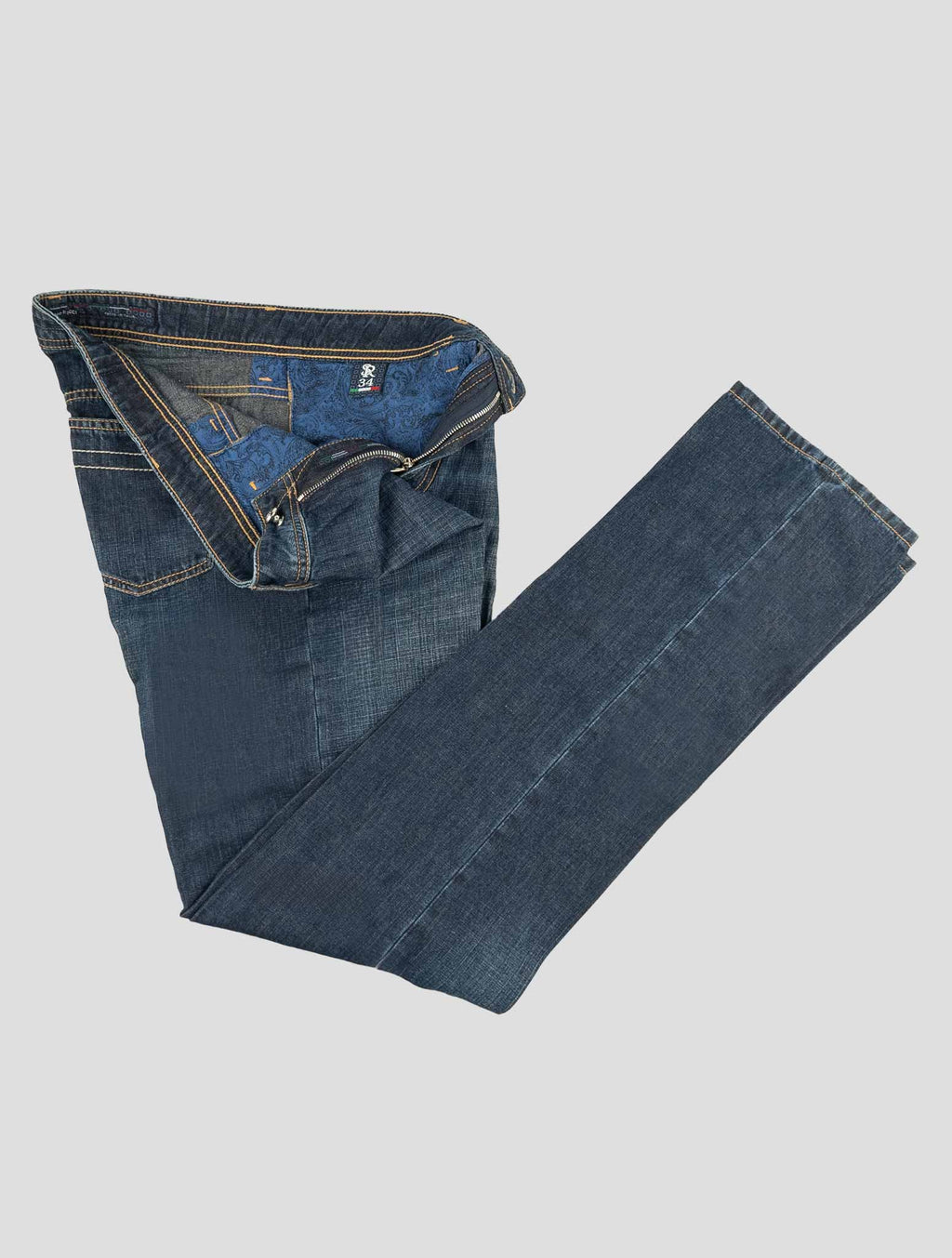 Stefano Ricci Blue Cotton-Linen Jeans (T1905AQU21178) - View 2