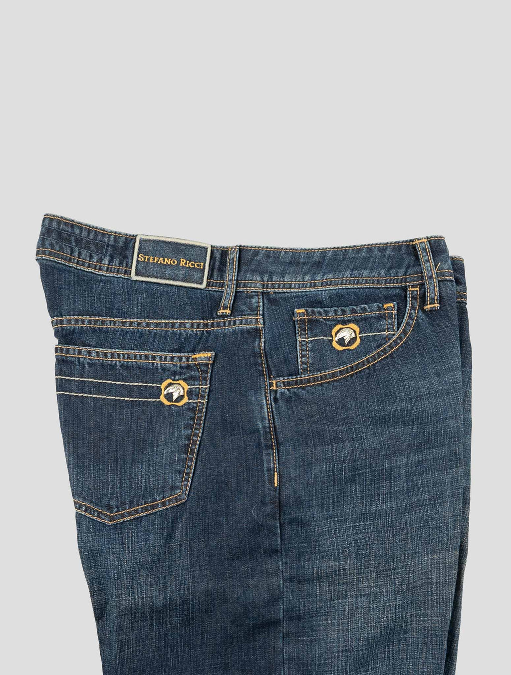Stefano Ricci Blue Cotton-Linen Jeans (T1905AQU21178) - View 3
