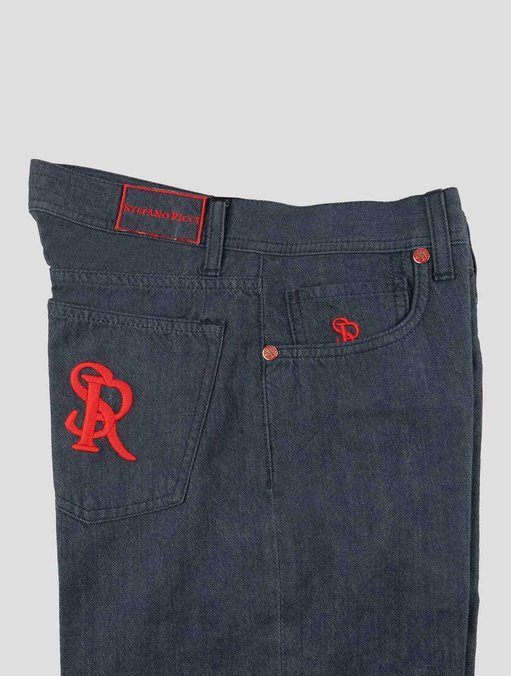 Stefano Ricci Blue Cashmere-Blend Jeans (T01901PROV) - View 3