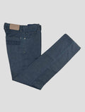 Stefano Ricci Blue Lyocell-Cotton Leather Insert Jeans (MFT71S104001) - View 1