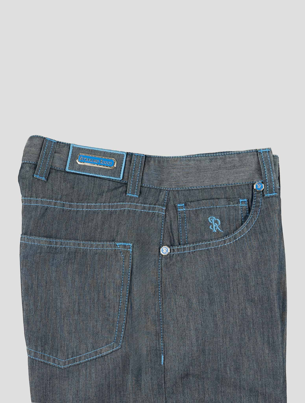 Stefano Ricci Blue Cotton Jeans (T15T1PCME) - View 3