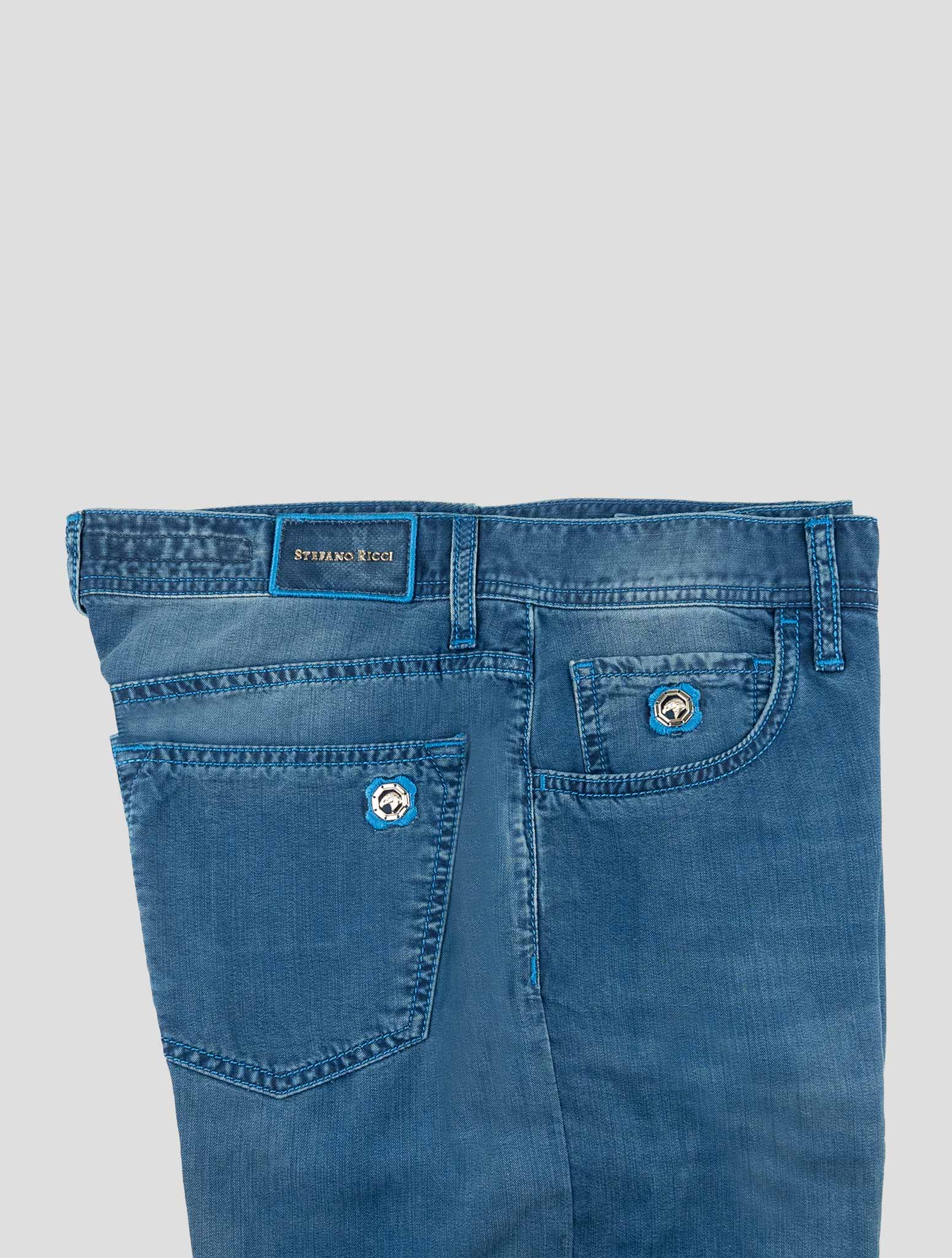 Stefano Ricci Blue Lyocell-Cotton Jeans (T1901WIME) - View 3