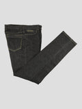 Stefano Ricci Black Cashmere-Blend Leather Insert Jeans - View 1