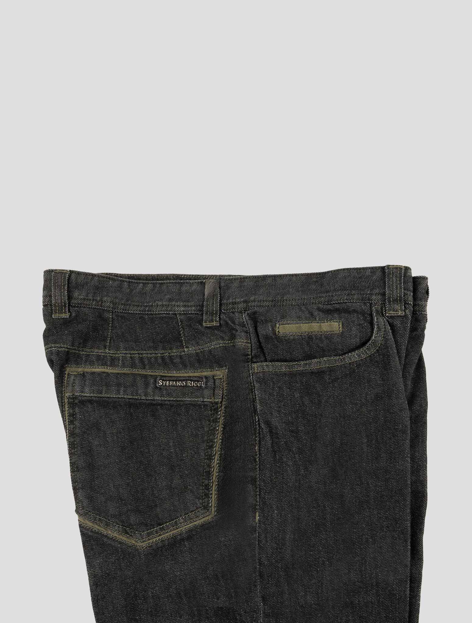 Stefano Ricci Black Cashmere-Blend Leather Insert Jeans - View 3