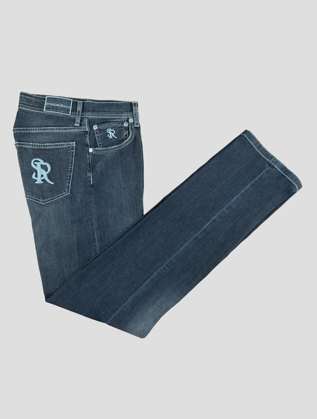 Stefano Ricci Blue Cotton Jeans (T01901RT) - View 1