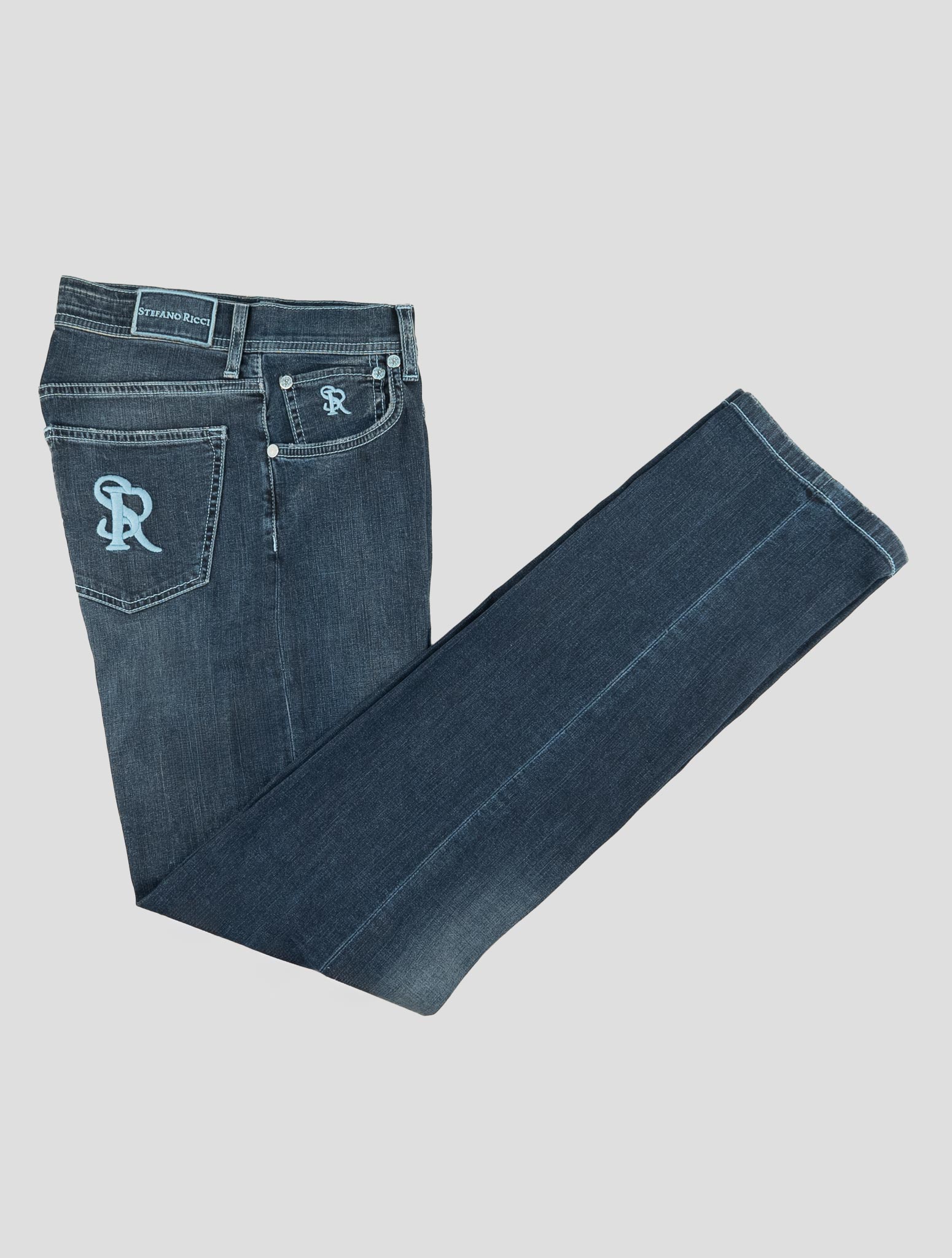 Stefano Ricci Blue Cotton Jeans (T01901RT) - View 1